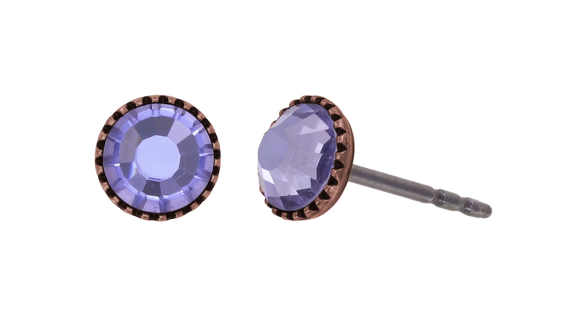 image for Earring stud-flat Black Jack Lila violet SS 20