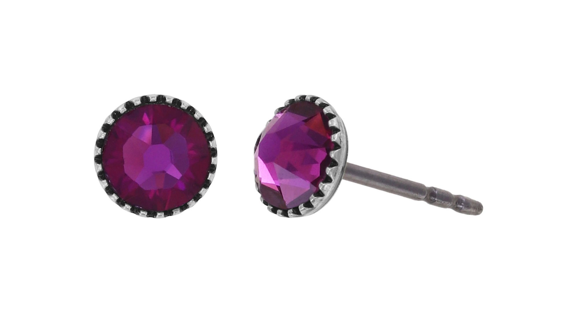 Bild für Ohrstecker flach Black Jack Dunkelrosa Fuchsia SS 20