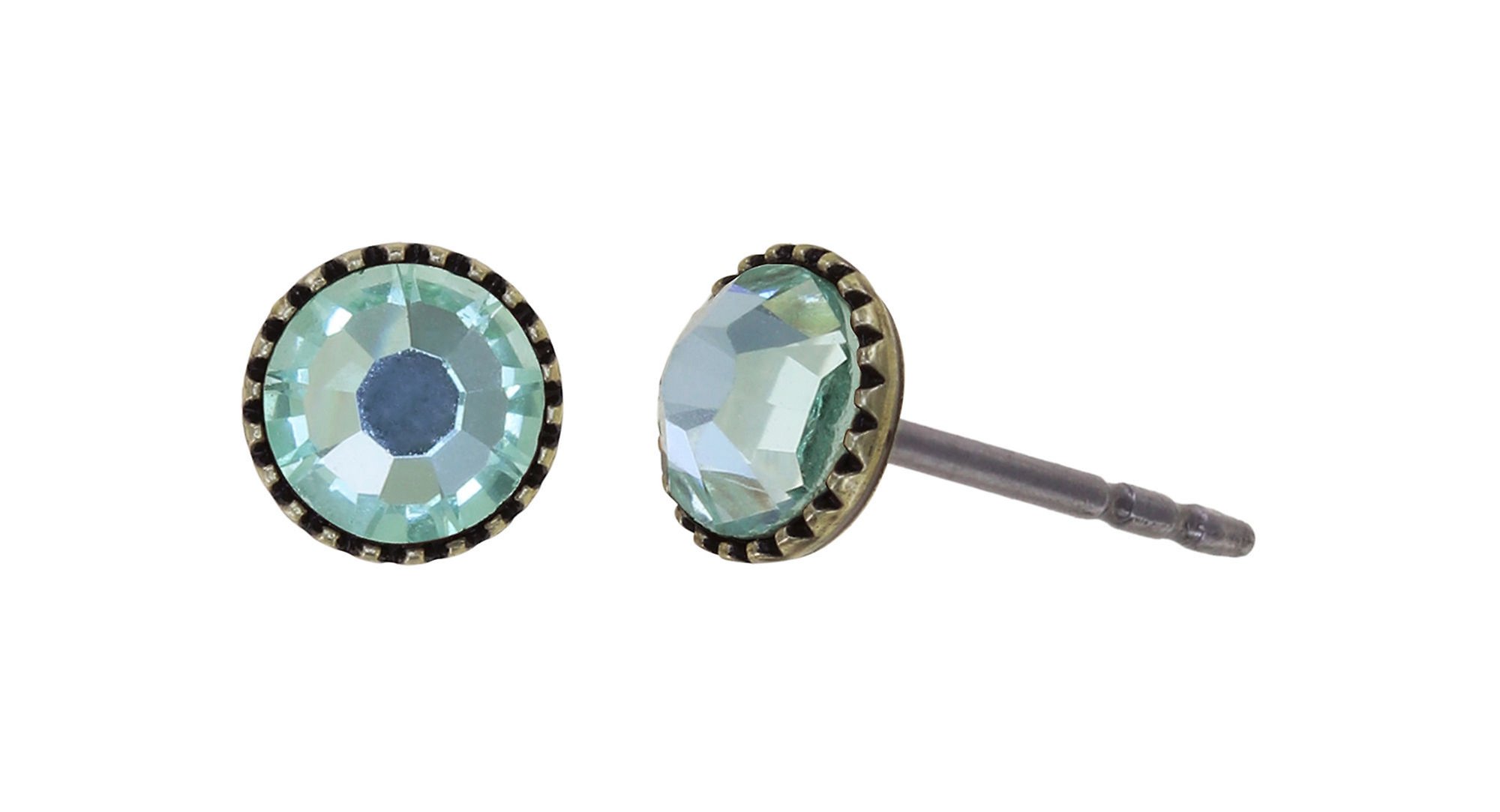 Bild für Ohrstecker flach Black Jack Hellgrün Chrysolit SS 20