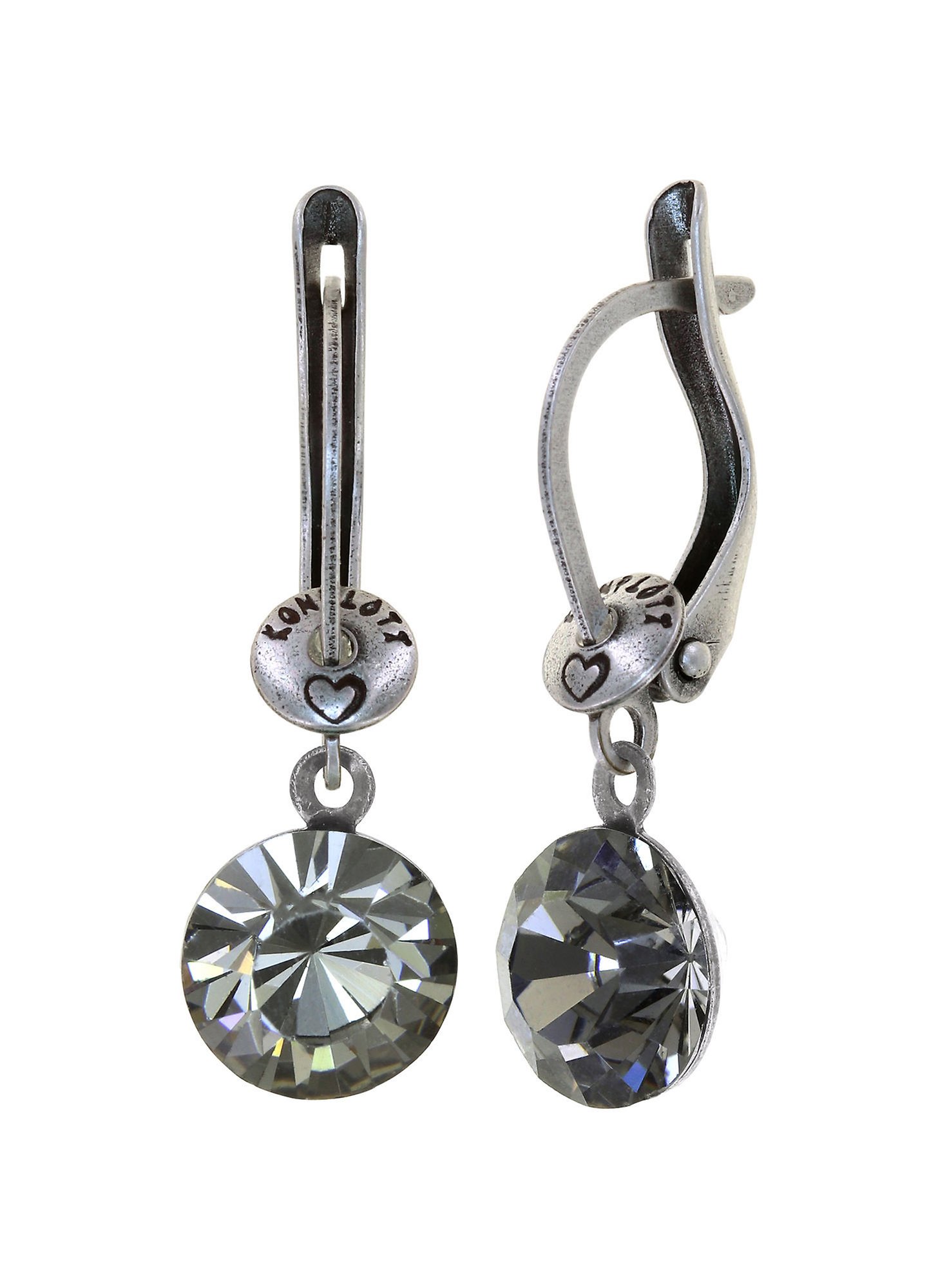 image for Earring Dangling Black Jack Grey black diamond SS 39