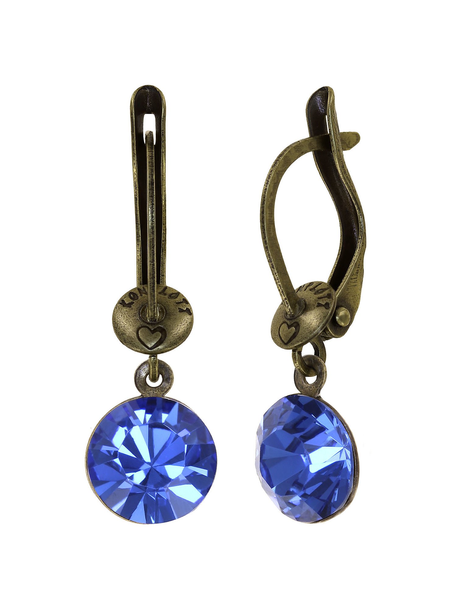 image pour Boucles d'oreilles pendantes Black Jack Bleu sapphire SS 39