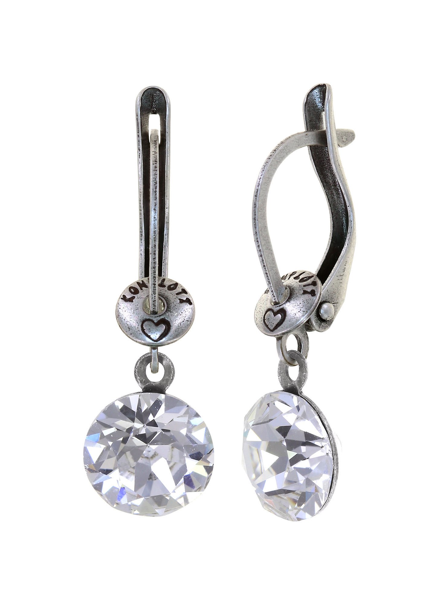 image for Earring Dangling Black Jack White crystal SS 39