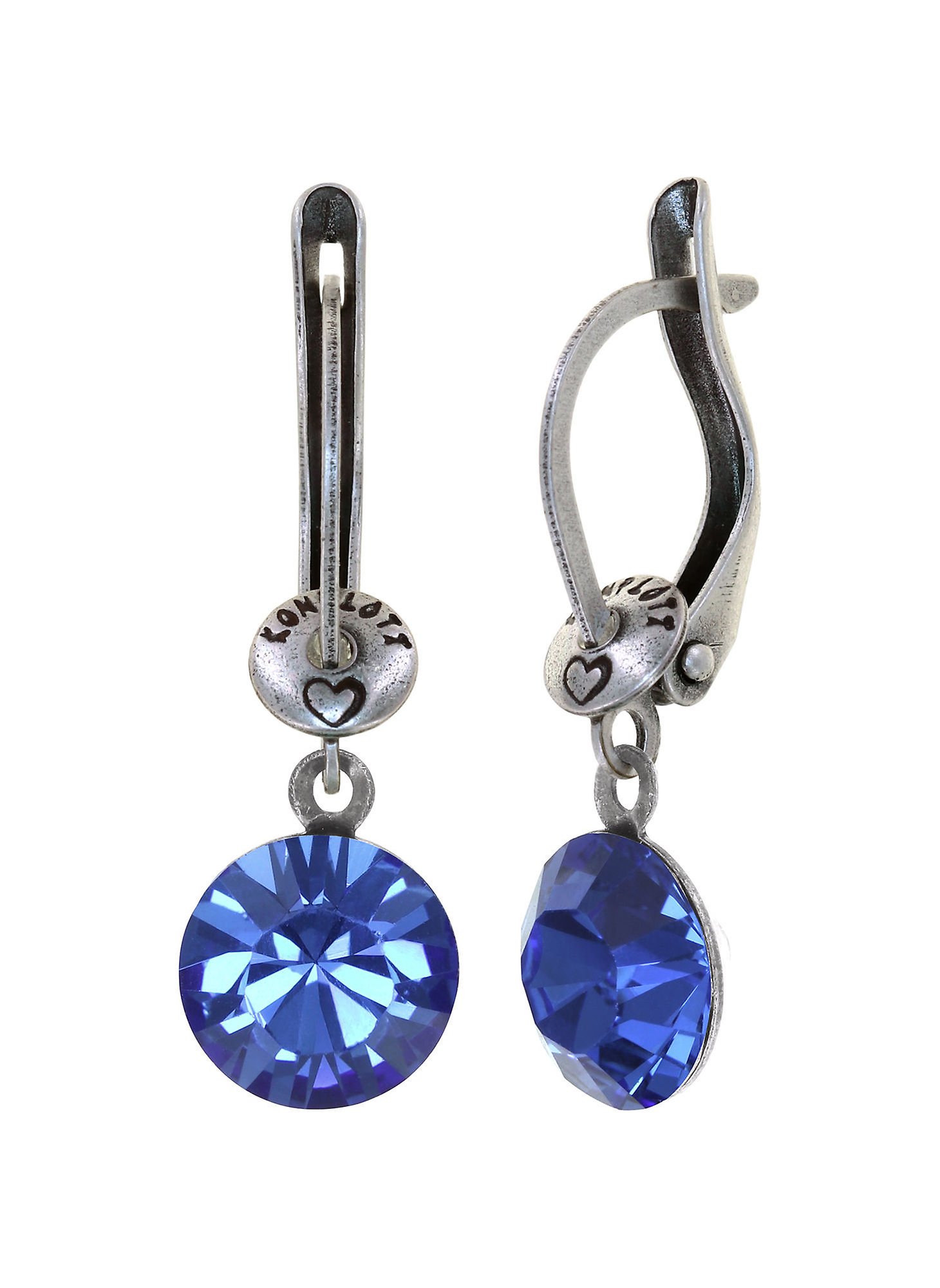 image for Earring Dangling Black Jack Blue sapphire SS 39