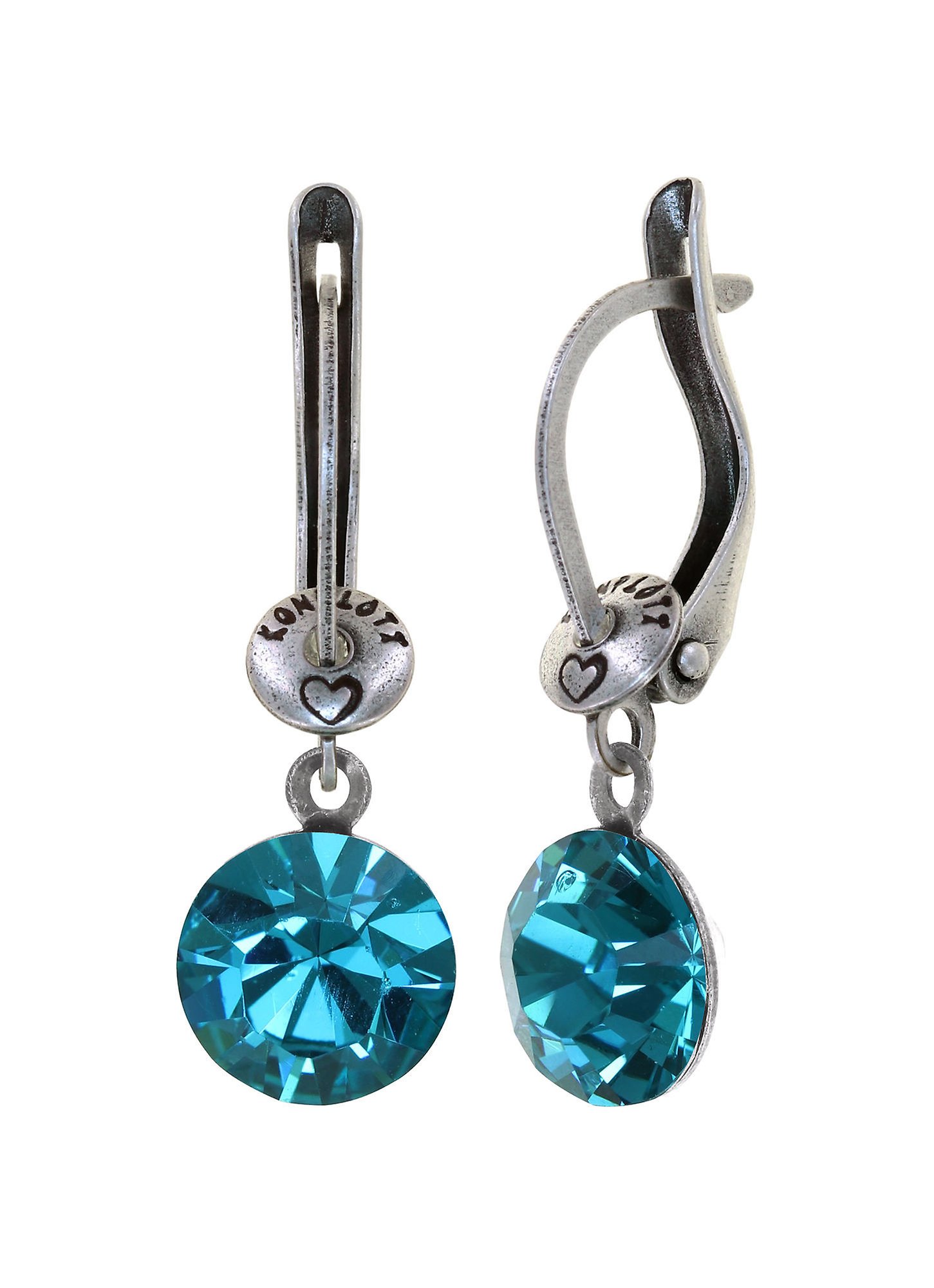 image pour Boucles d'oreilles pendantes Black Jack Vert blue zircon SS 39