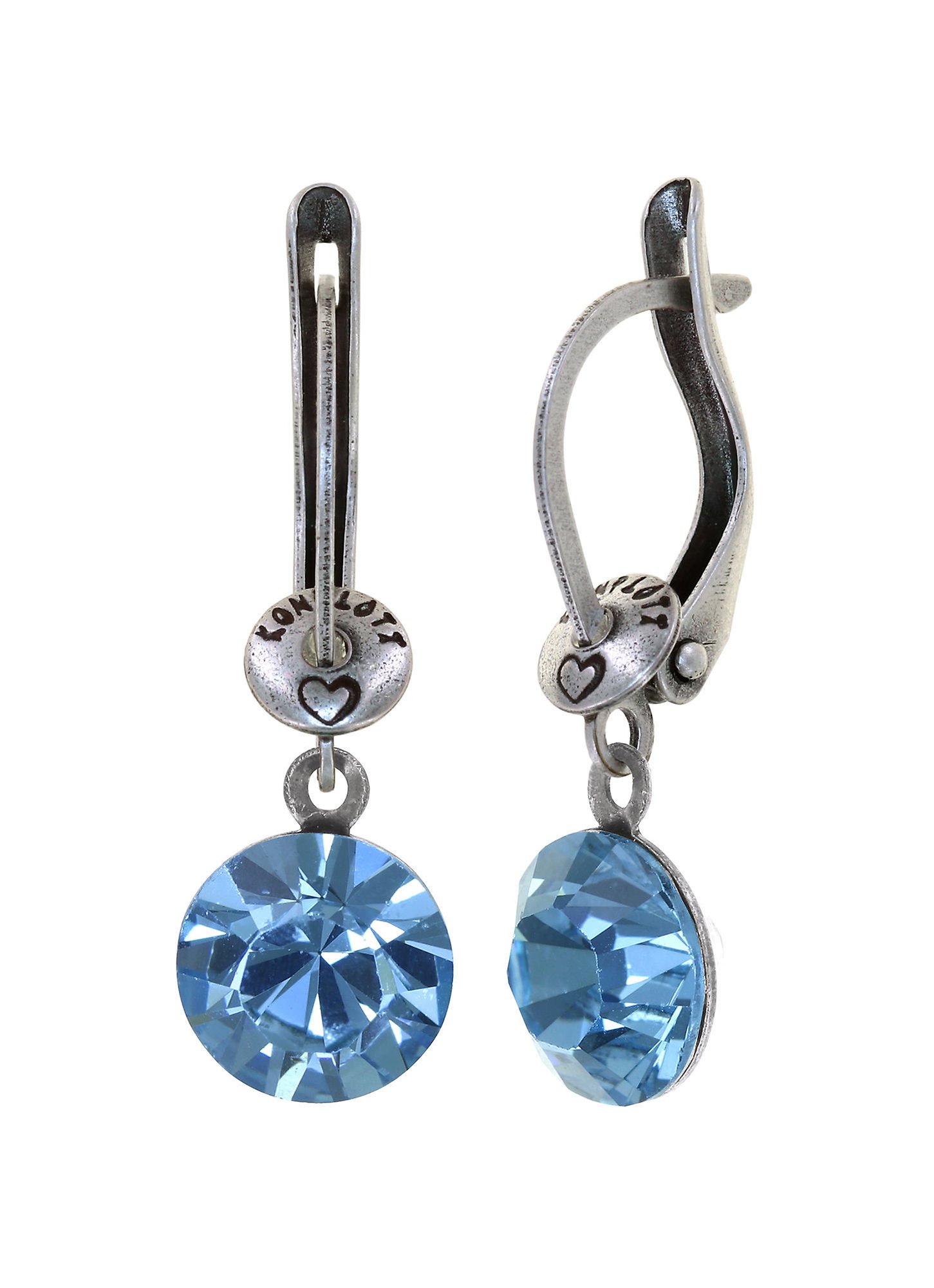 image for Earring Dangling Black Jack Light Blue aquamarine SS 39