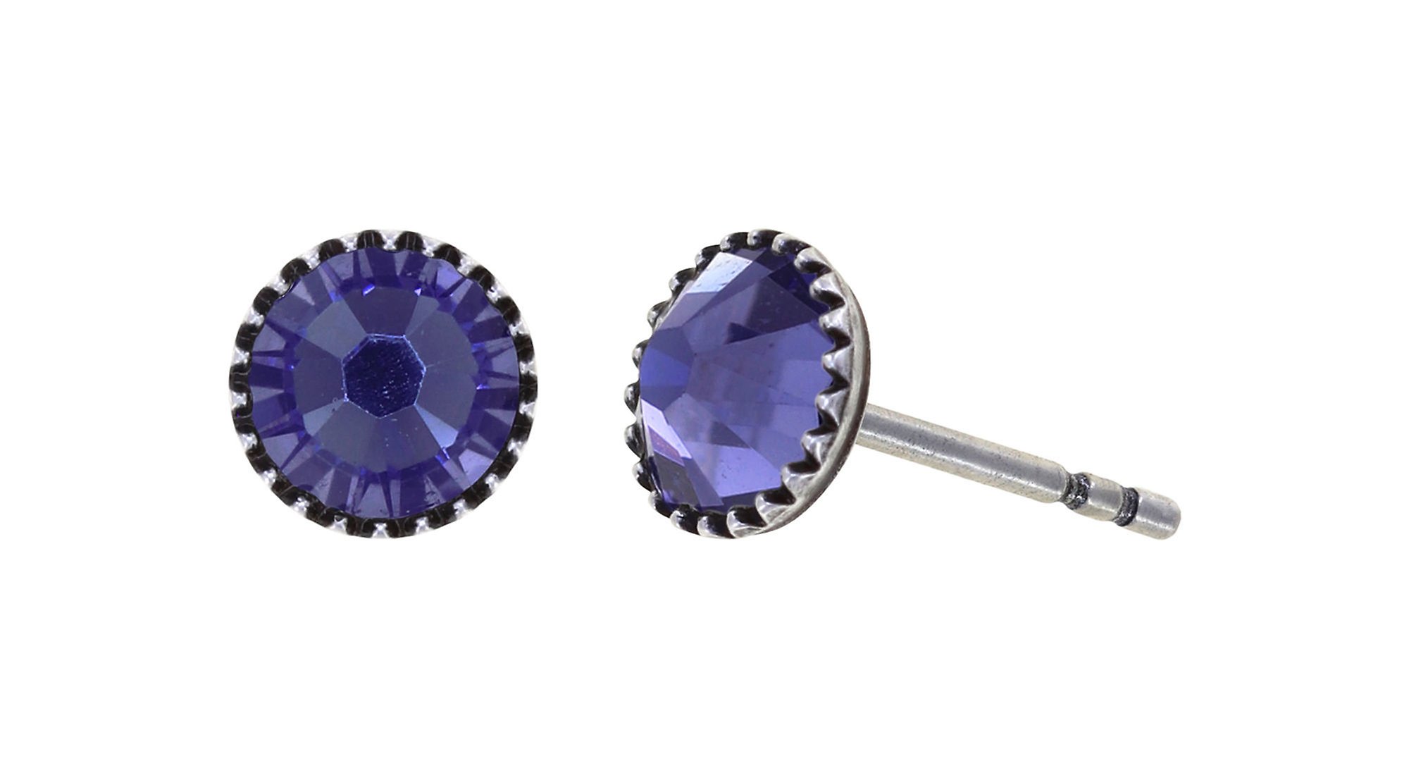 image pour Clou d'oreille plat Black Jack Lila tanzanite SS 20