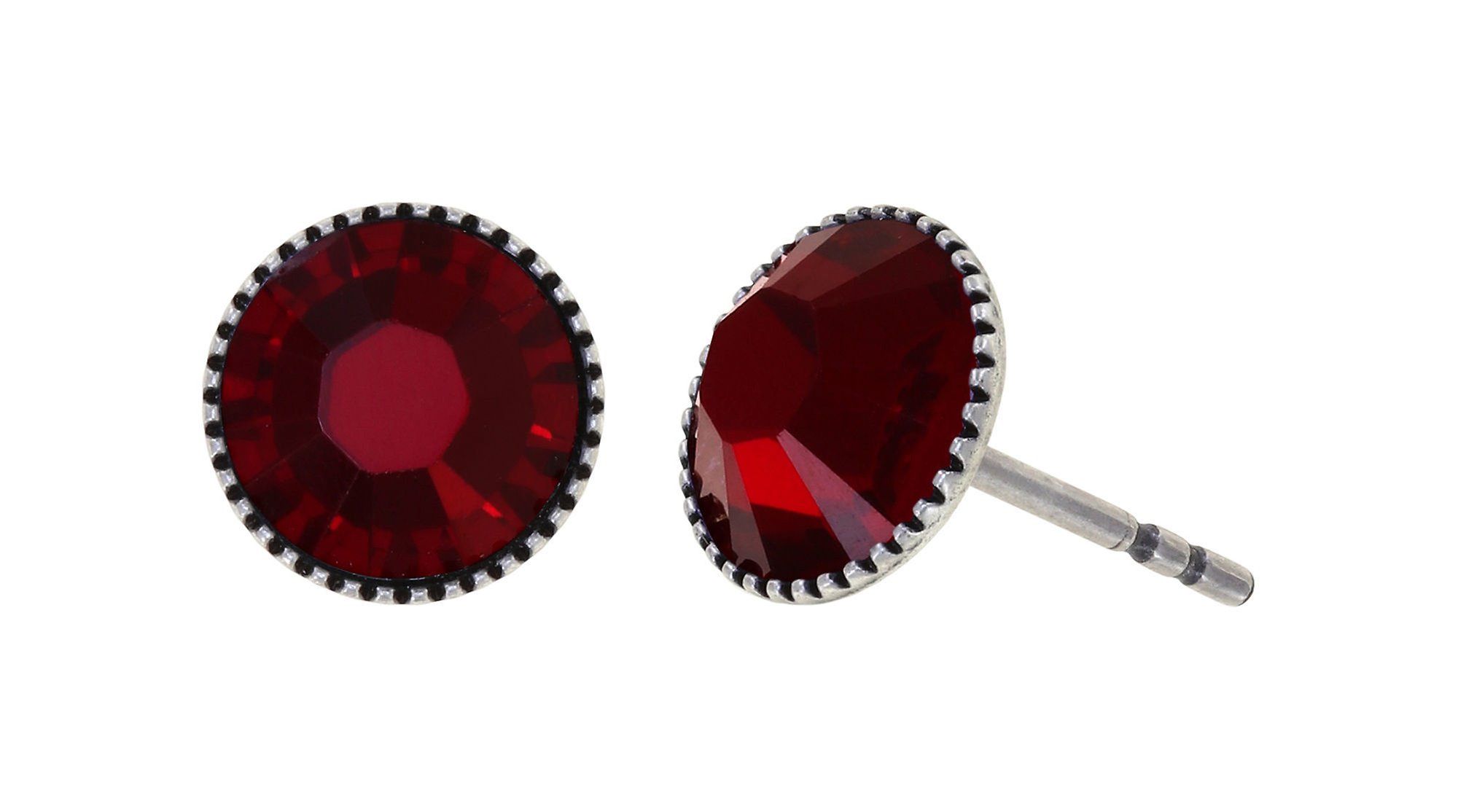 image pour Clou d'oreille plat Black Jack Rouge siam SS 34