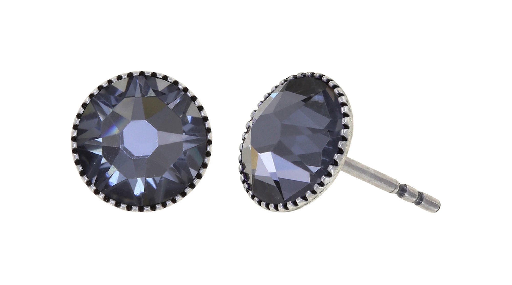 Bild für Ohrstecker flach Black Jack Grau crystal night fall SS 34