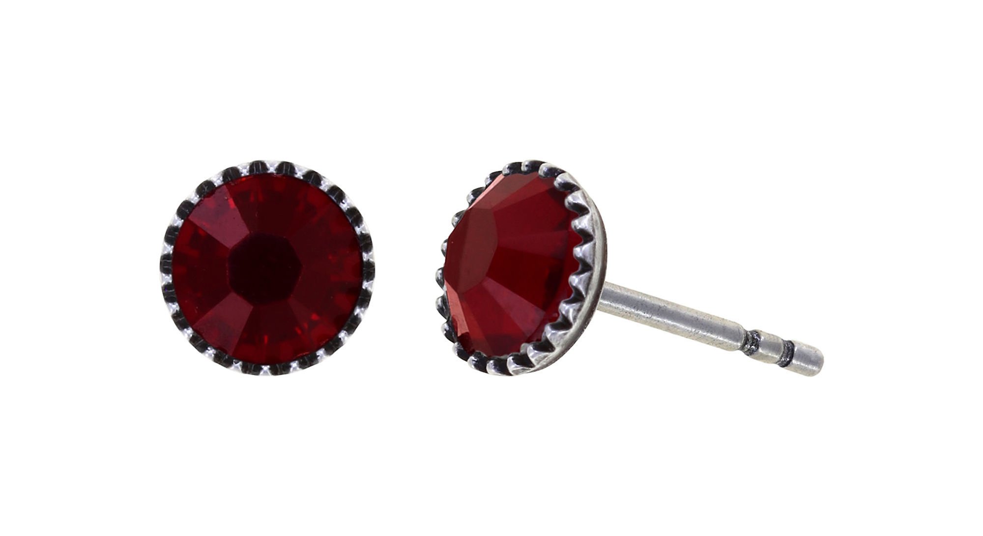 Bild für Ohrstecker flach Black Jack Rot Siam SS 20