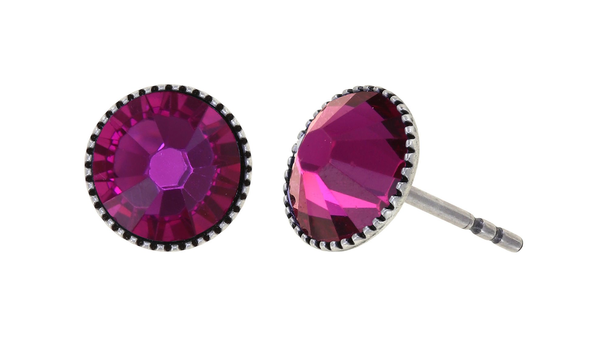 Bild für Ohrstecker flach Black Jack Dunkelrosa Fuchsia SS 34