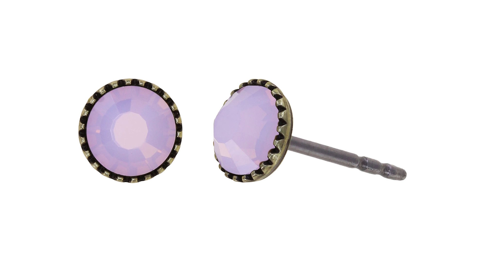 Bild für Ohrstecker flach Black Jack Pink rose opal SS 20