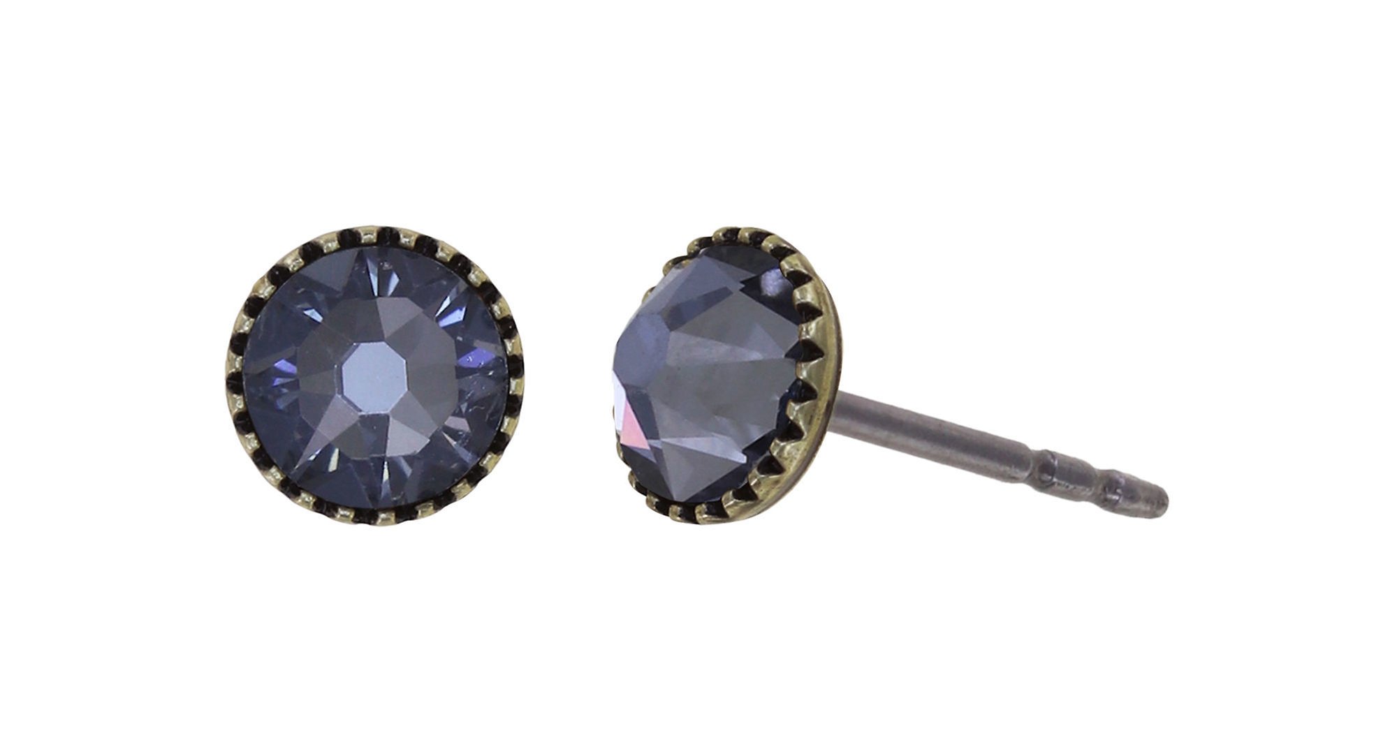 image pour Clou d'oreille plat Black Jack Gris crystal night fall SS 20