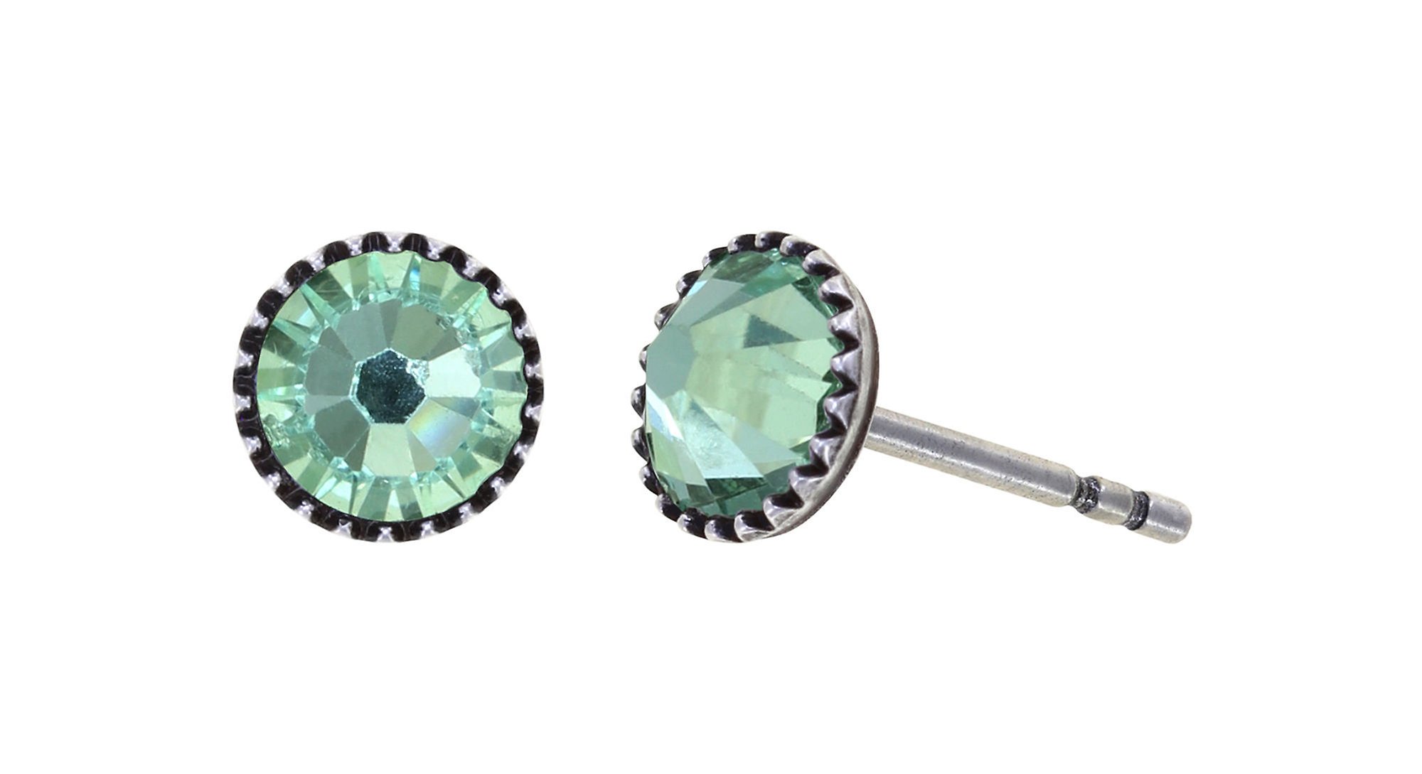 Bild für Ohrstecker flach Black Jack Hellgrün Chrysolit SS 20