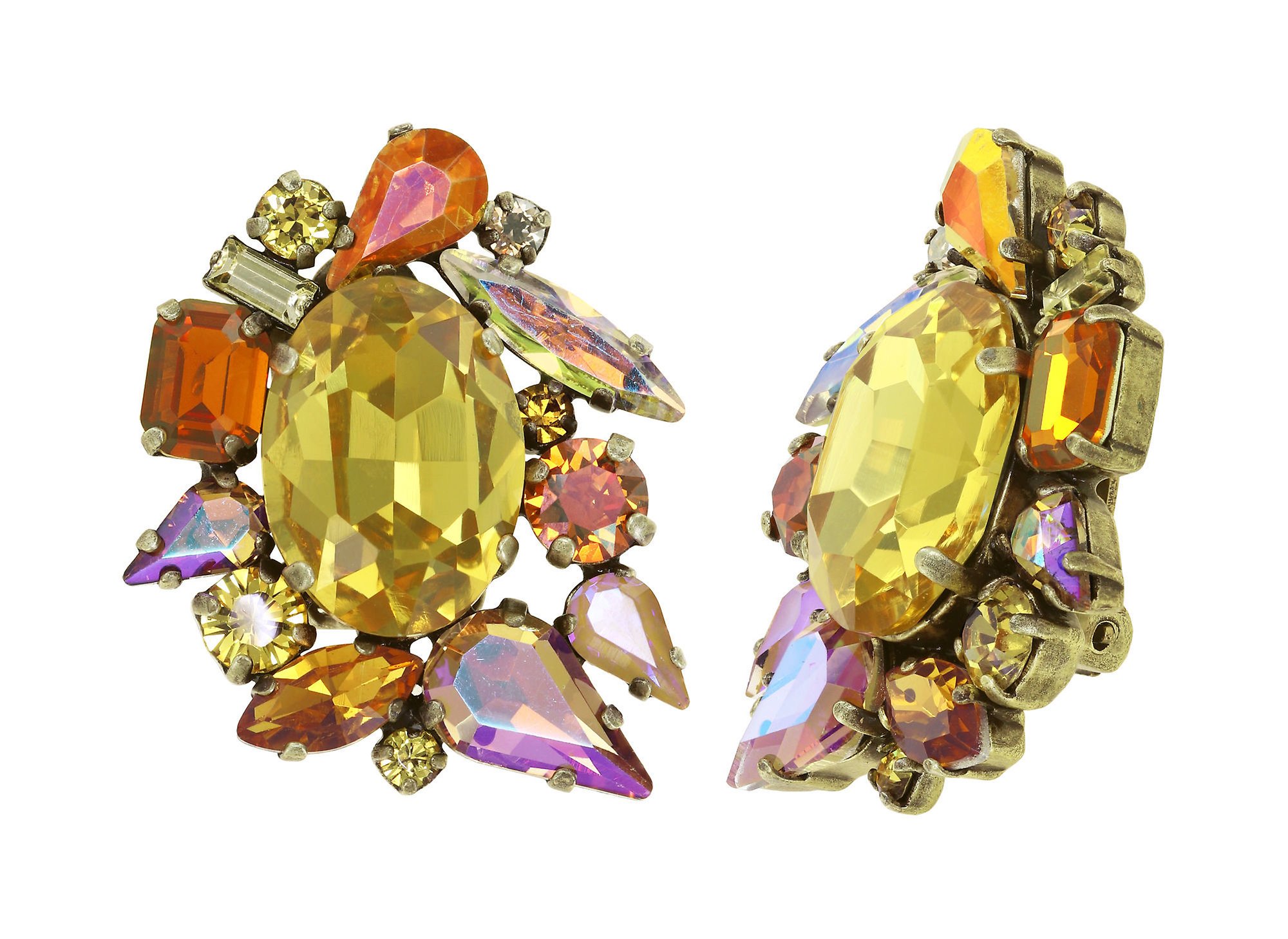 image pour Boucles d'oreilles Clip Love Letters Jaune  