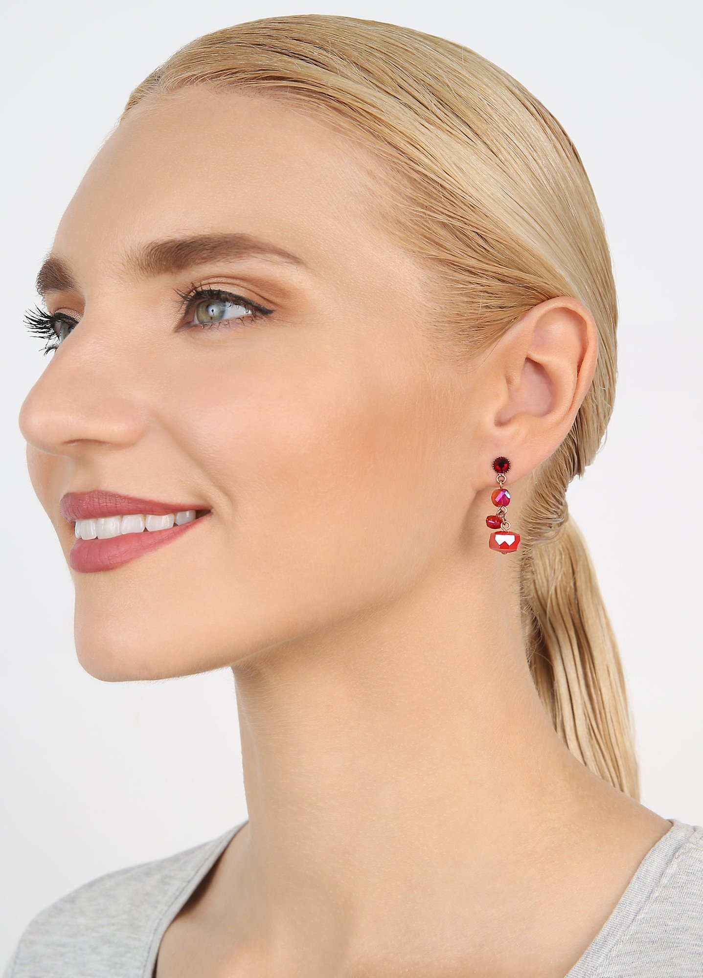 image pour Clou d'oreille pendant Jelly Flow Rouge  