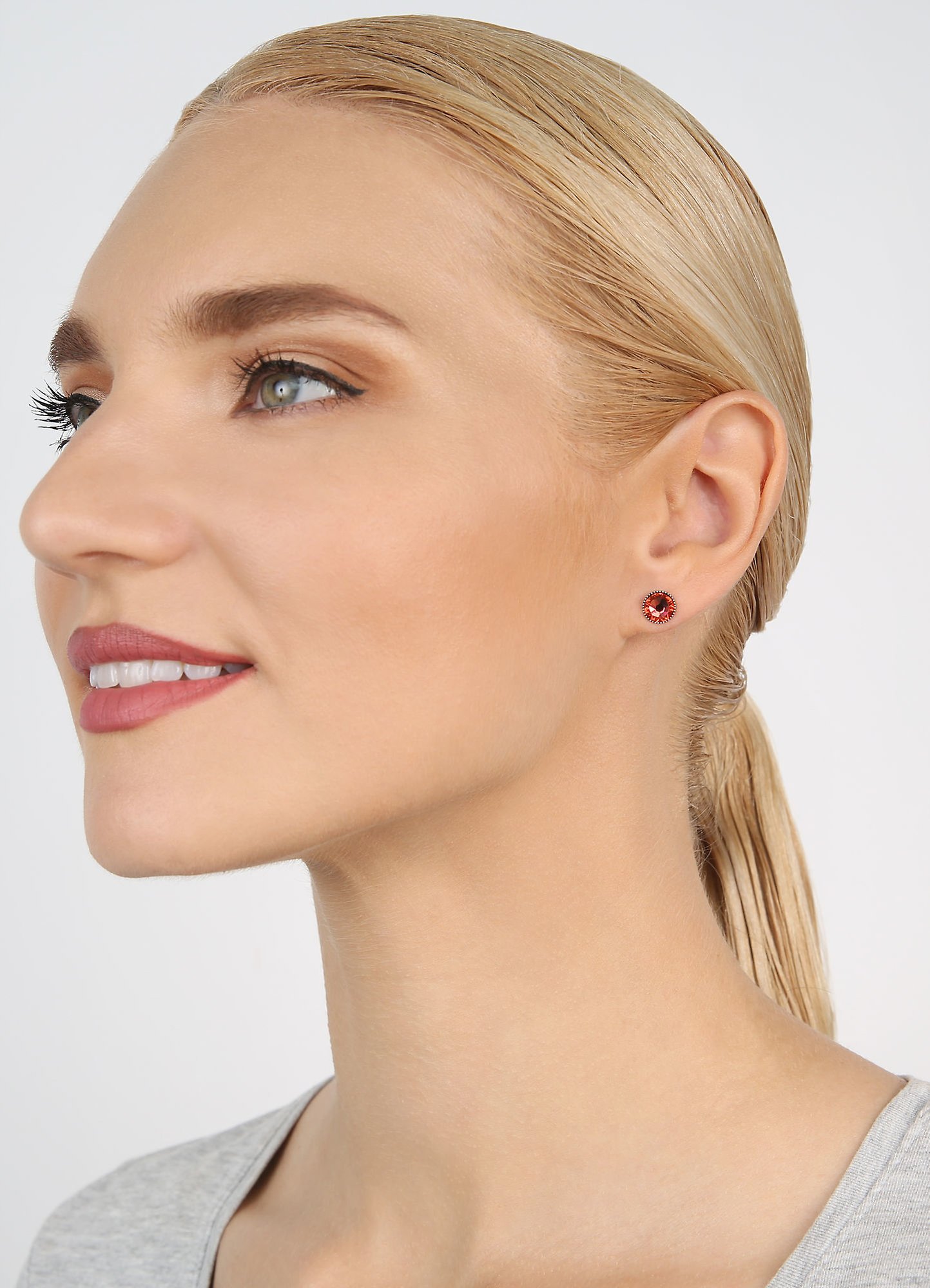 image pour Clou d'oreille plat Black Jack Coralline padparadscha SS 34