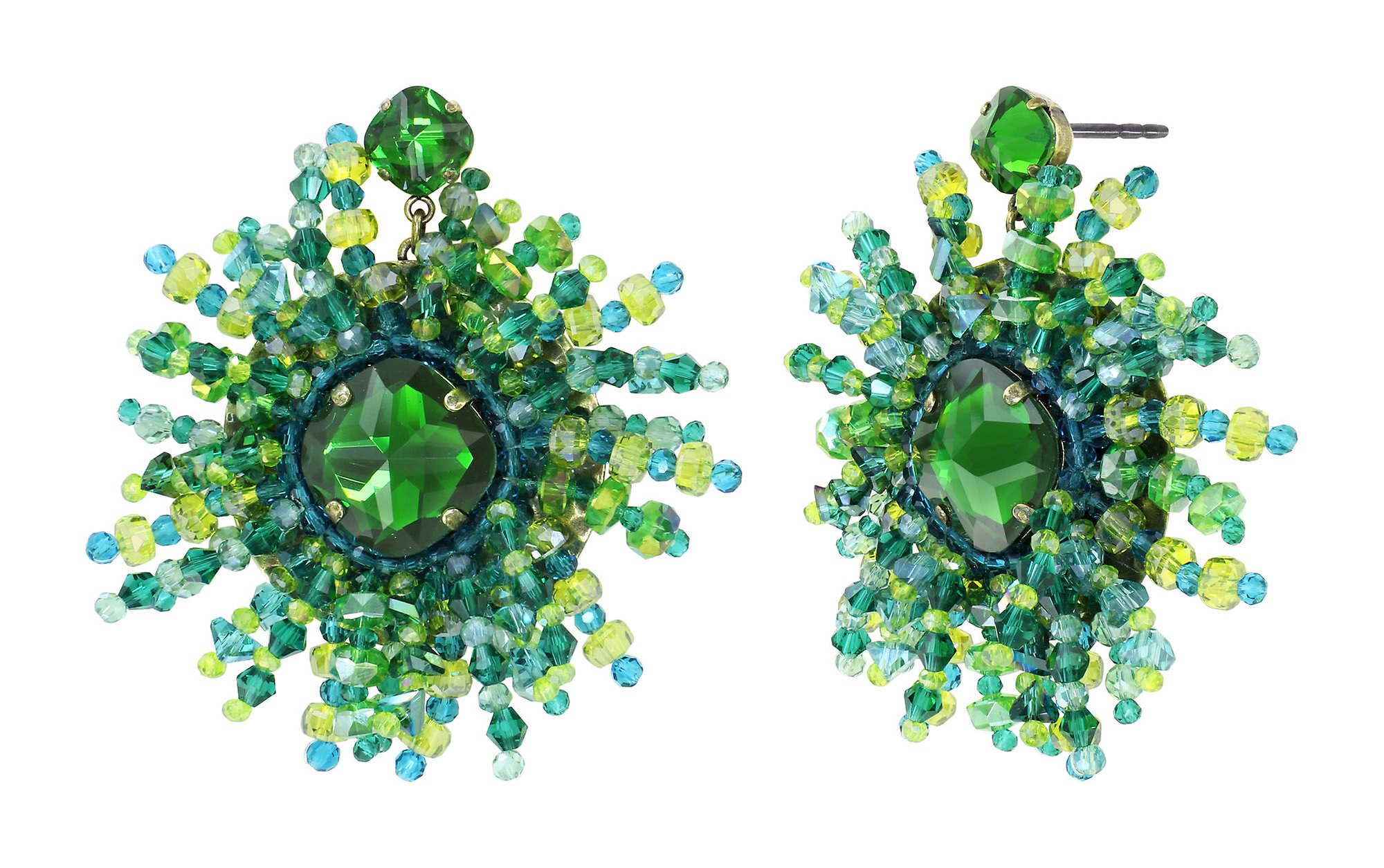 image pour Clou d'oreille pendant Bead Snake Jelly Vert  