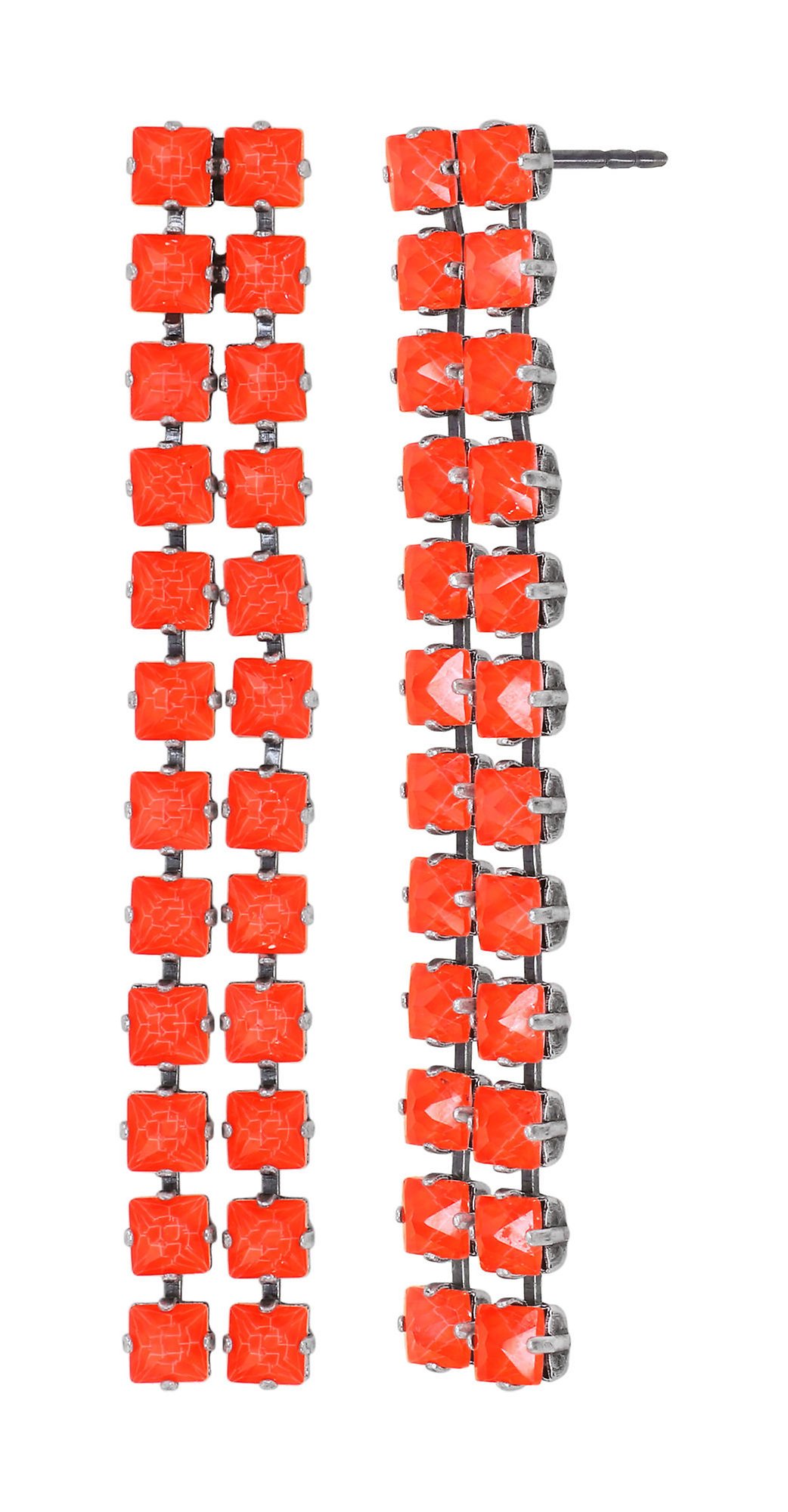 image for Earring stud dangling Punk Classics Red / Orange  size S