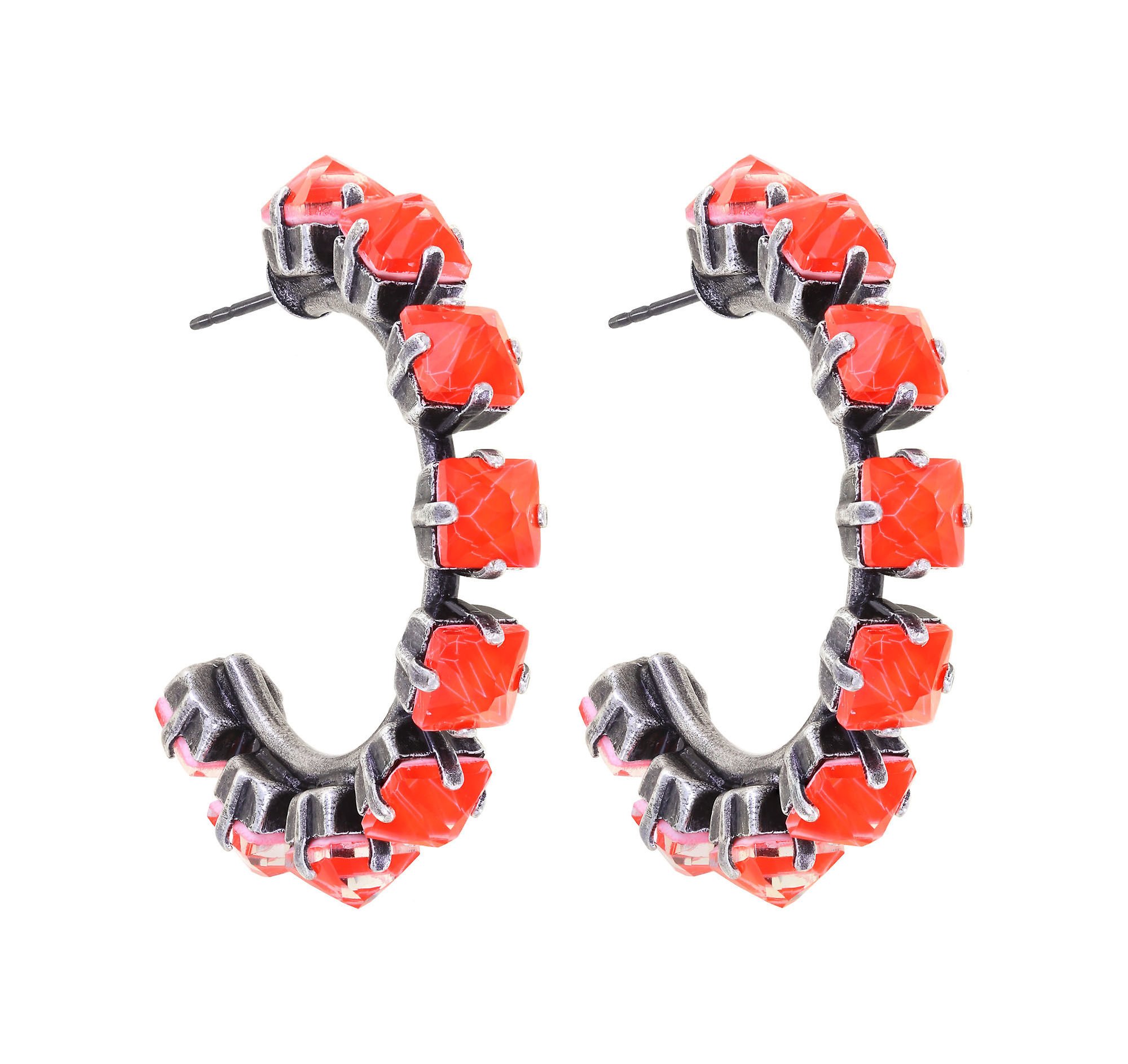 image for Creole Earrings Punk Classics Red / Orange  size S