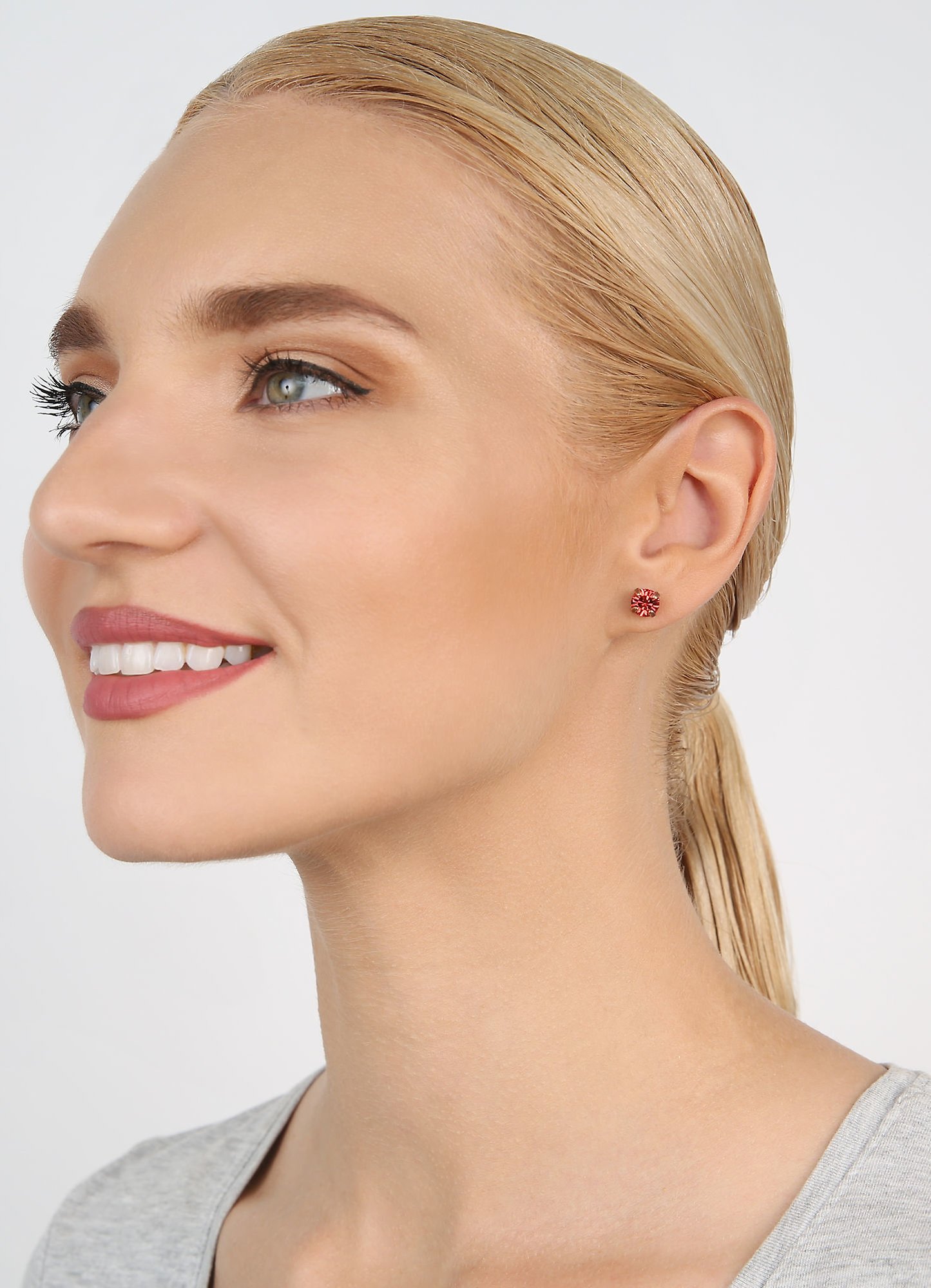 image for Earring Stud Black Jack Coralline padparadscha SS 29