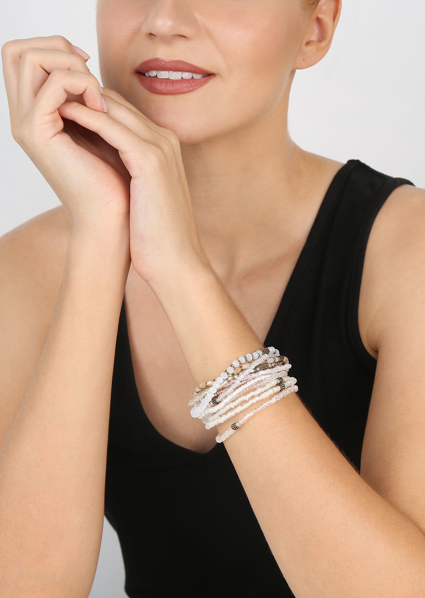 Bild für Armband elastisch Petit Glamour d´Afrique Weiß  