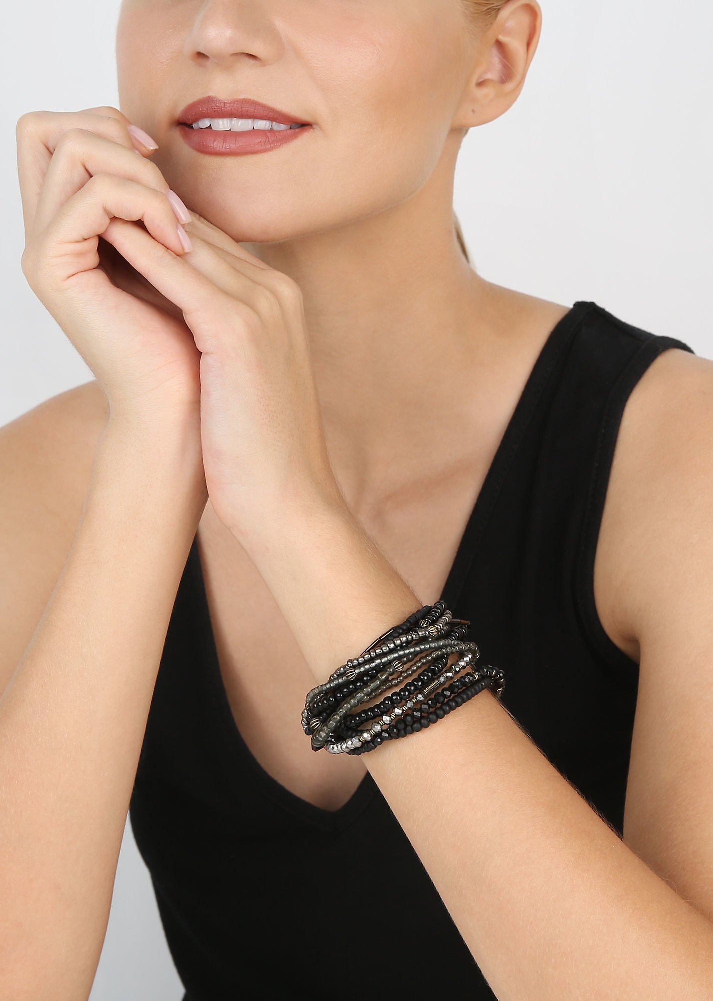 image pour Bracelet élastique Petit Glamour d´Afrique Noir  