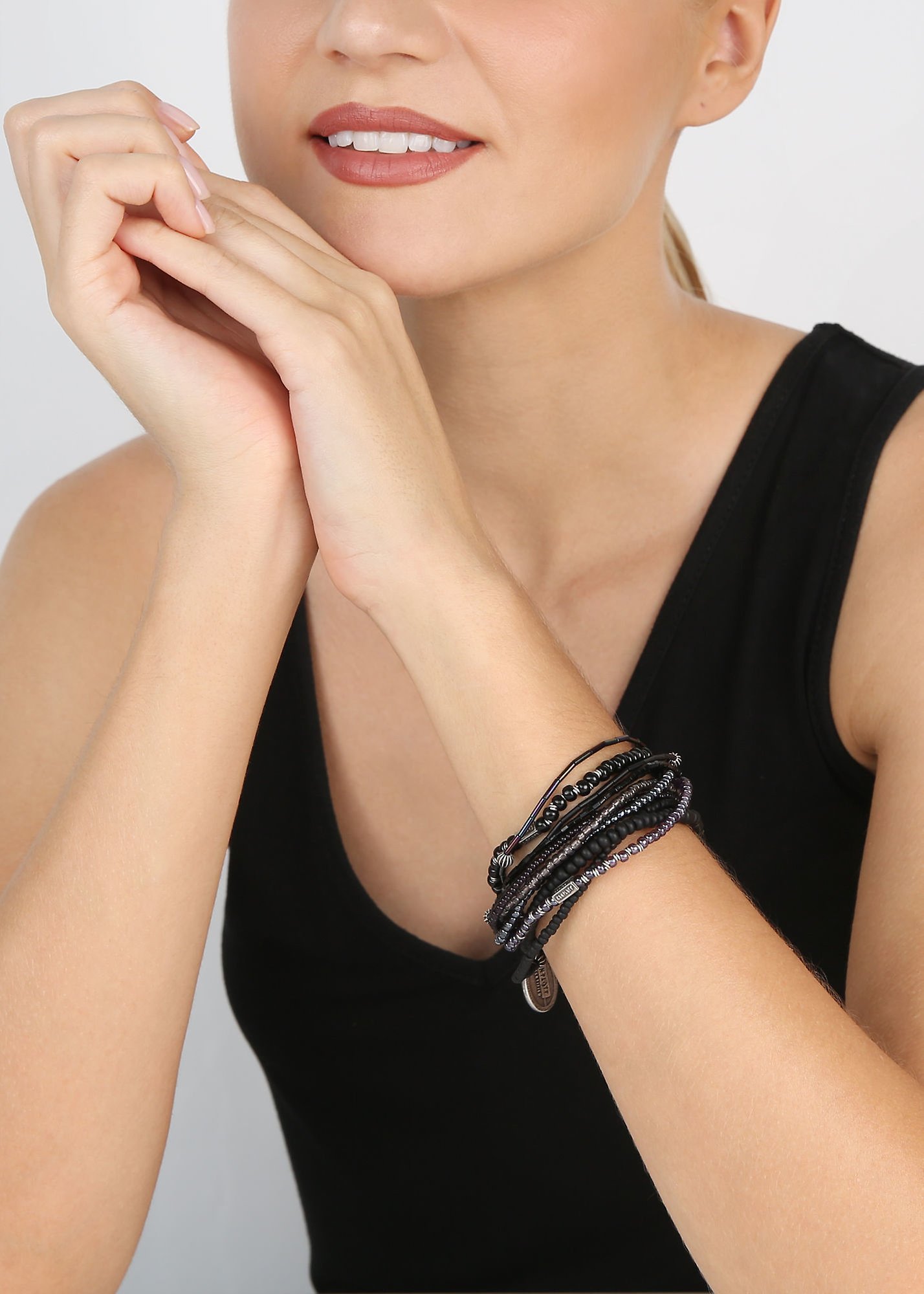 image pour Bracelet élastique Petit Glamour d´Afrique Noir  