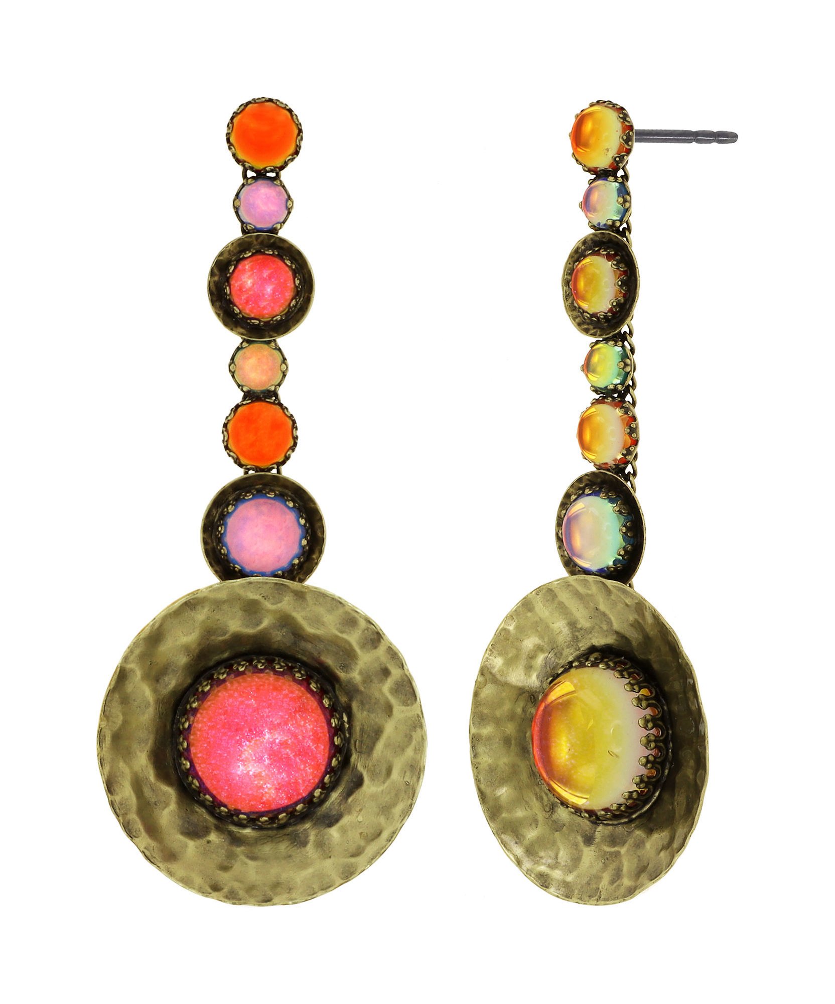 image for Earring Stud Dangling Honey Drops in Space Multi  