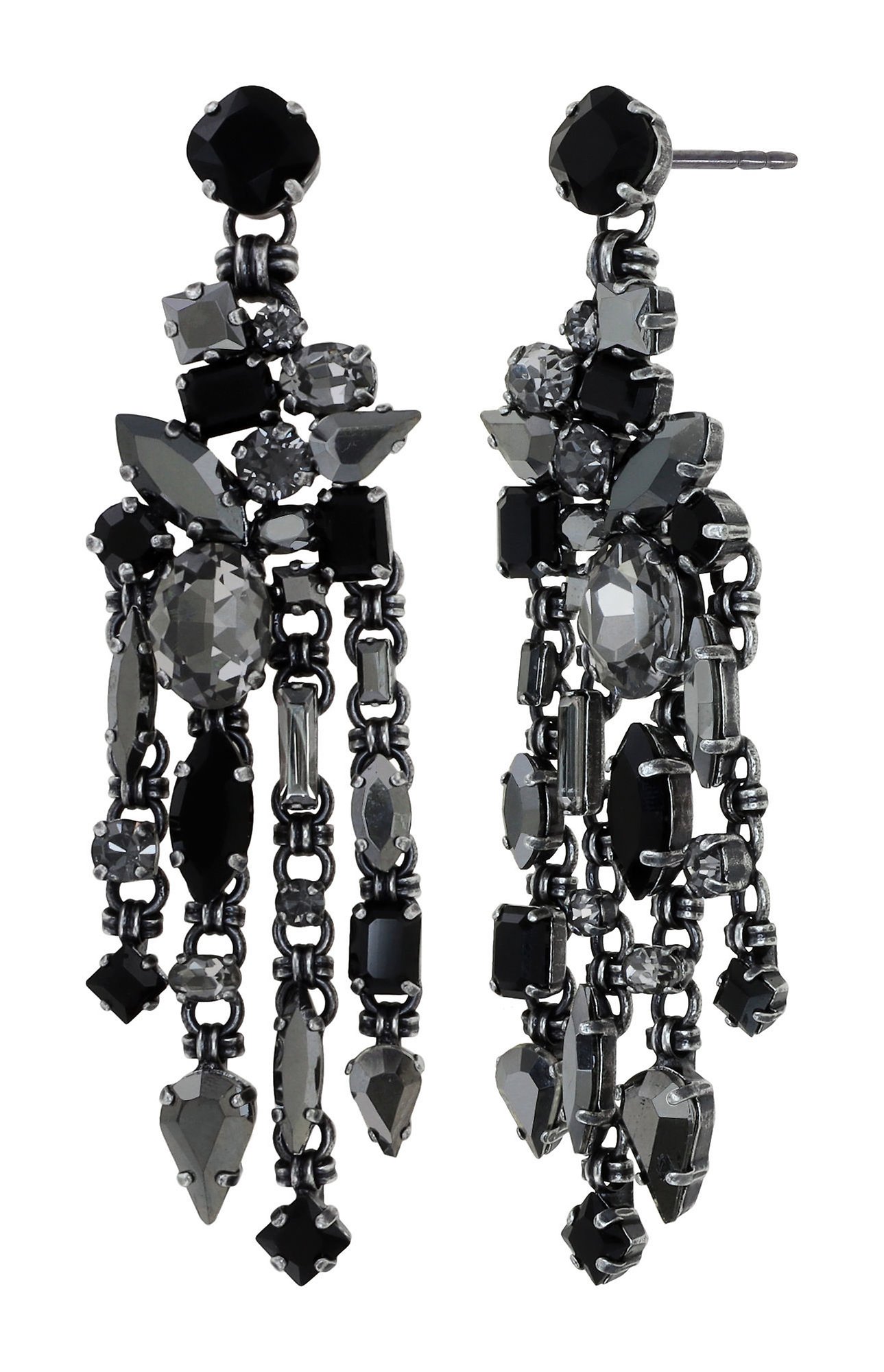 image pour Clou d'oreille pendant Love Letters Noir  