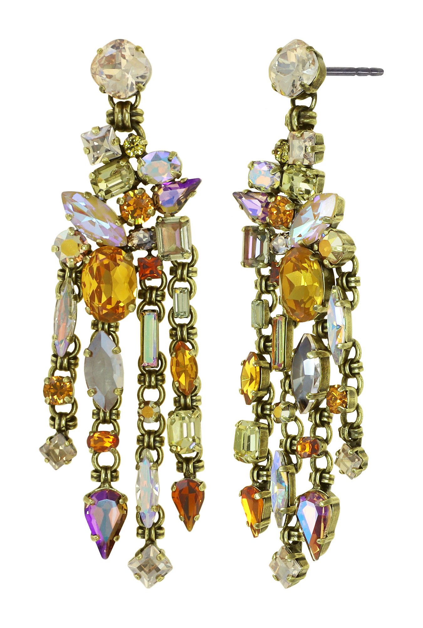 image for Earring Stud Dangling Love Letters Yellow  