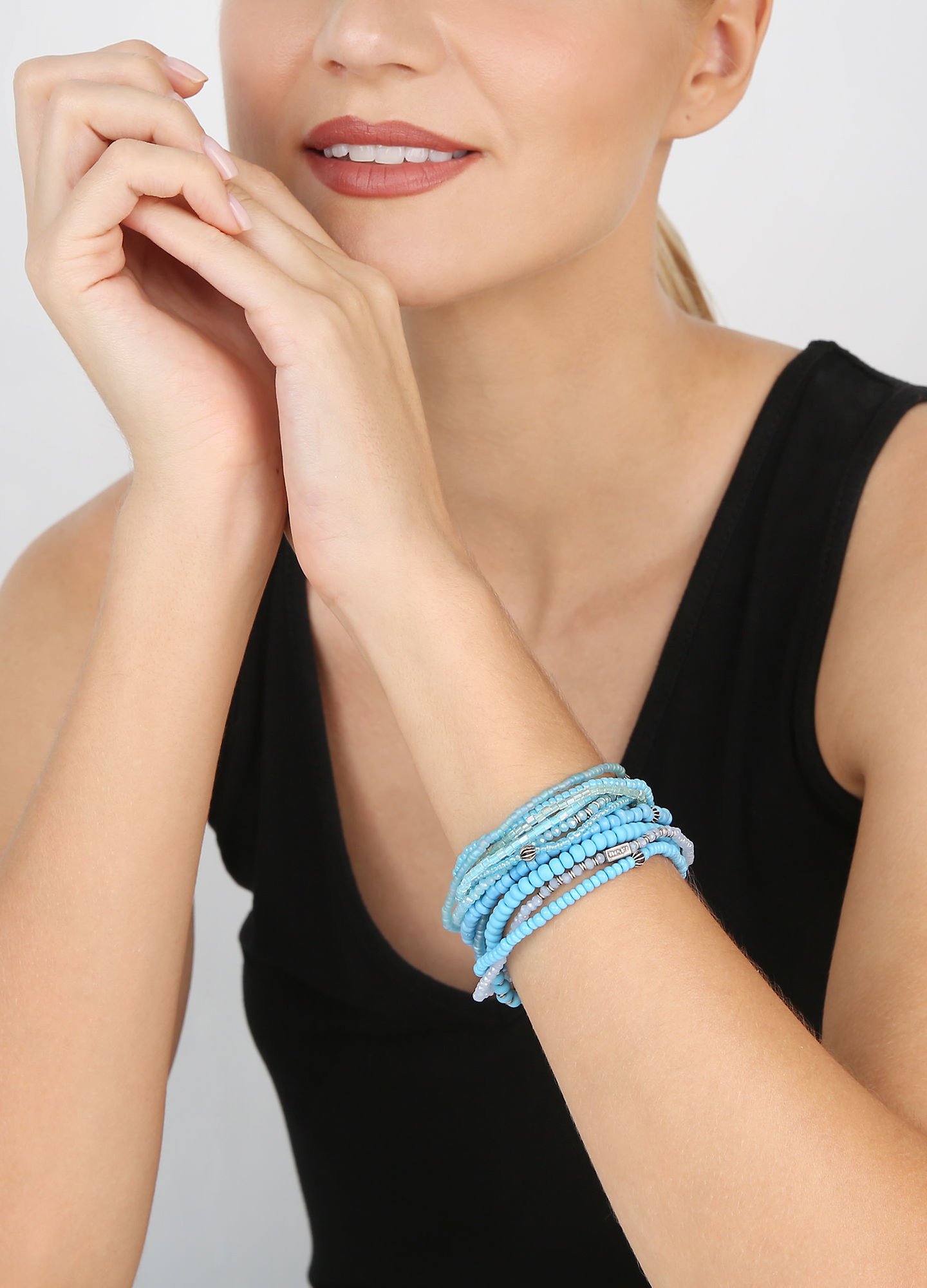 image pour Bracelet élastique Petit Glamour d´Afrique Bleu  