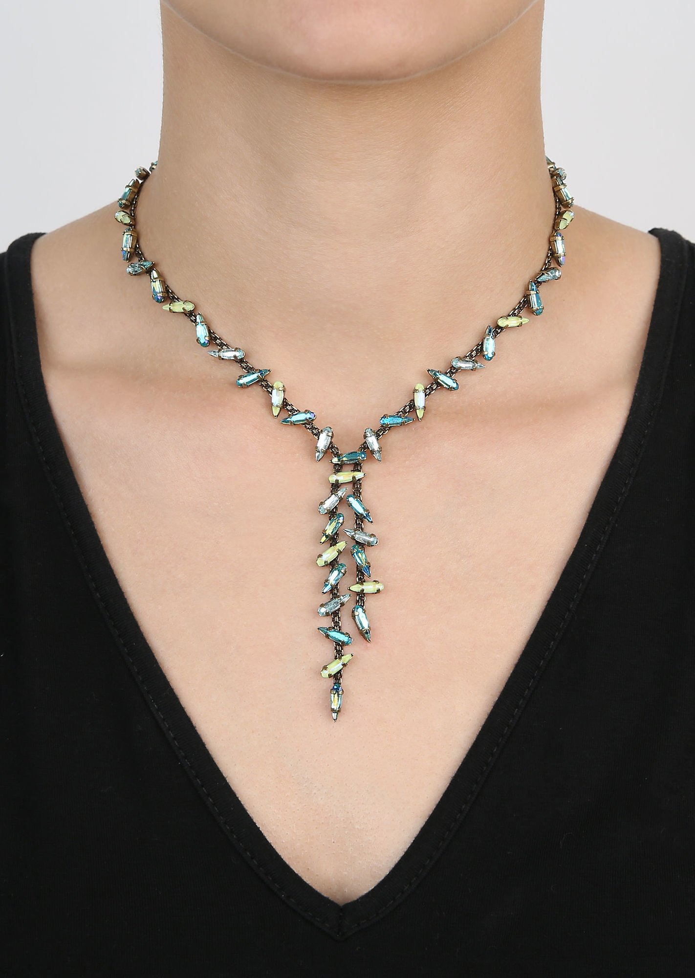 image for Necklace-Y Jumping Drops Green  