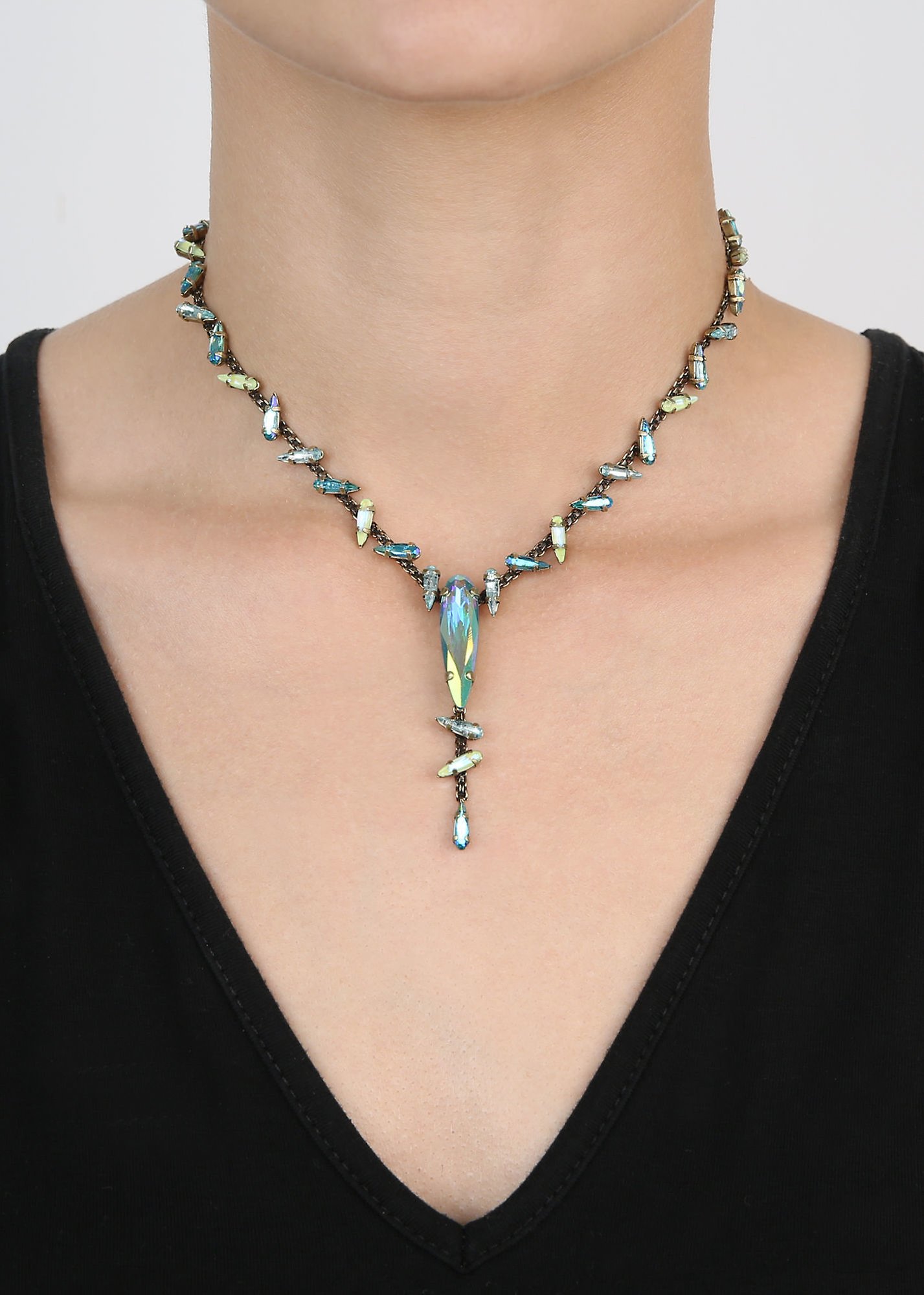 image for Necklace-Y Jumping Drops Green  