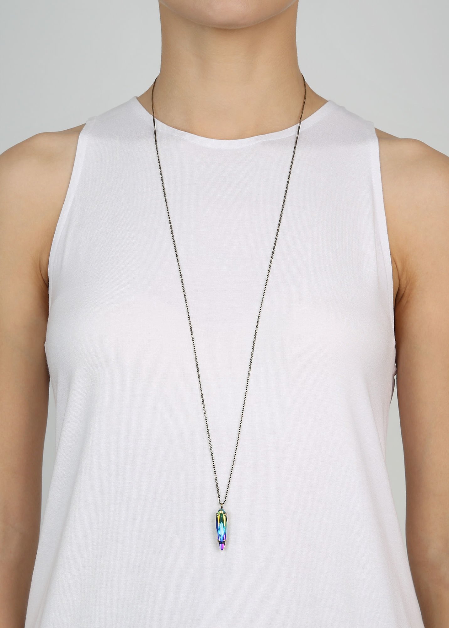 image for Necklace Pendant (Long) Jumping Drops Green  