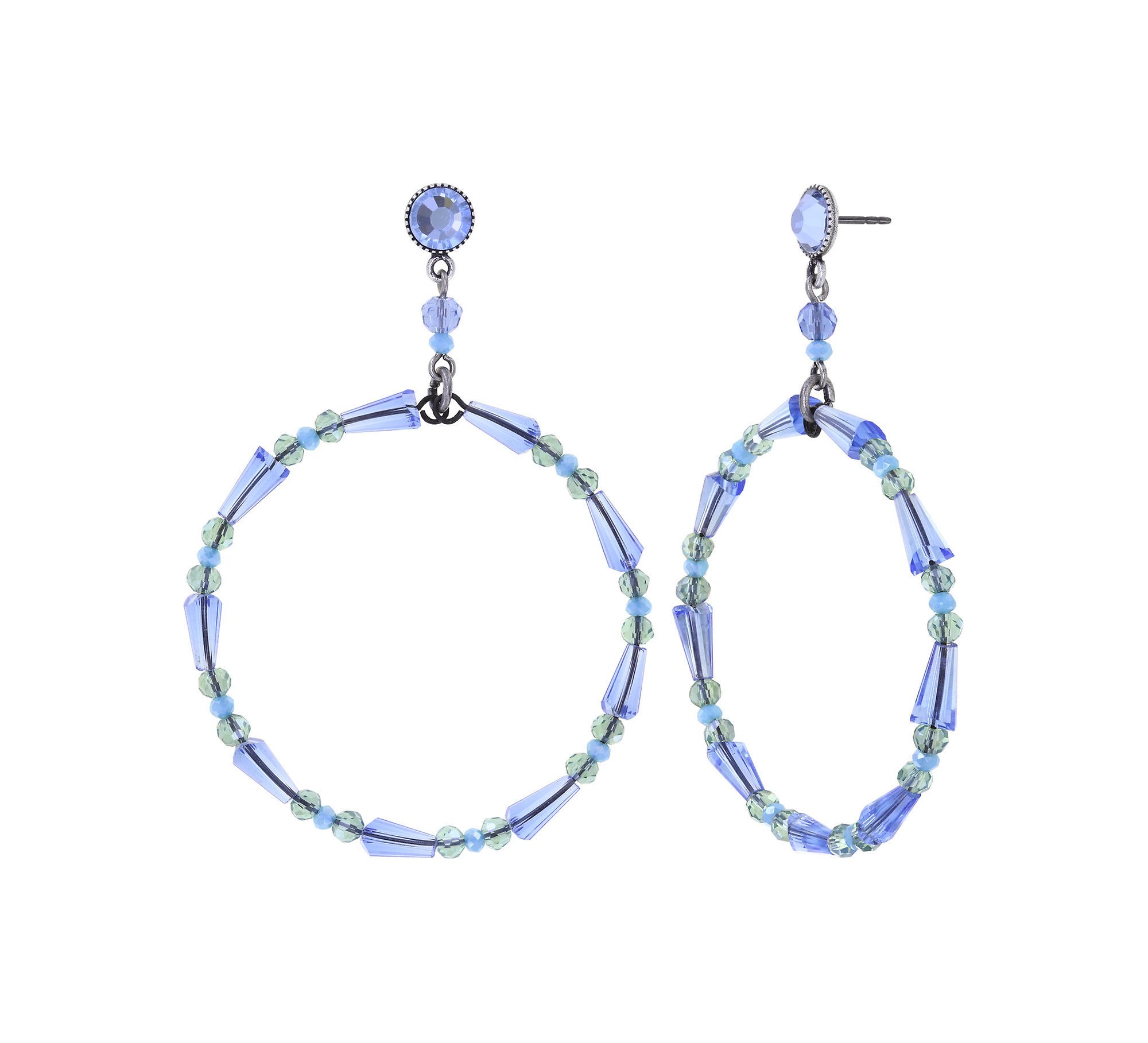 image for Earring Stud Dangling Bead Snake Jelly Blue / Green  