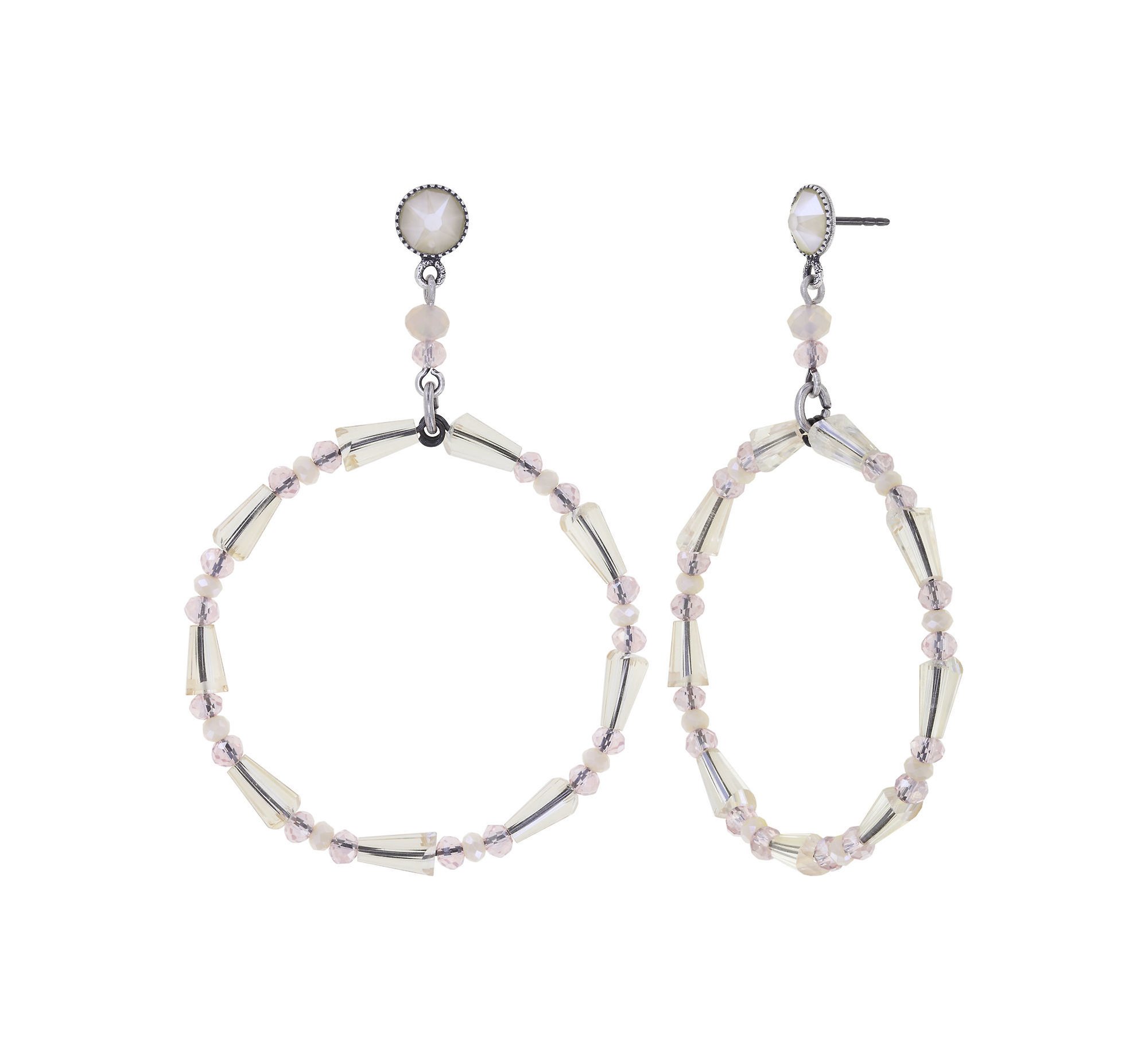 image for Earring Stud Dangling Bead Snake Jelly Pink  