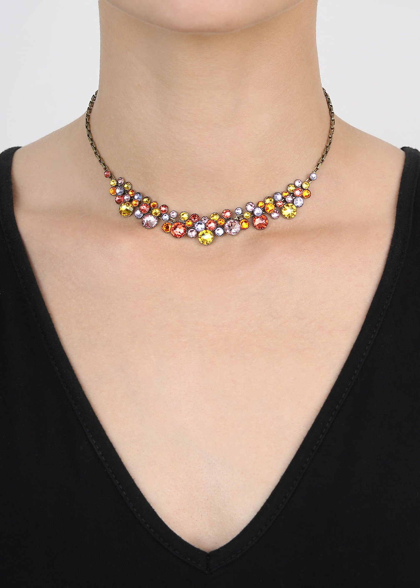 image pour Collier Water Cascade Orange / Lila  