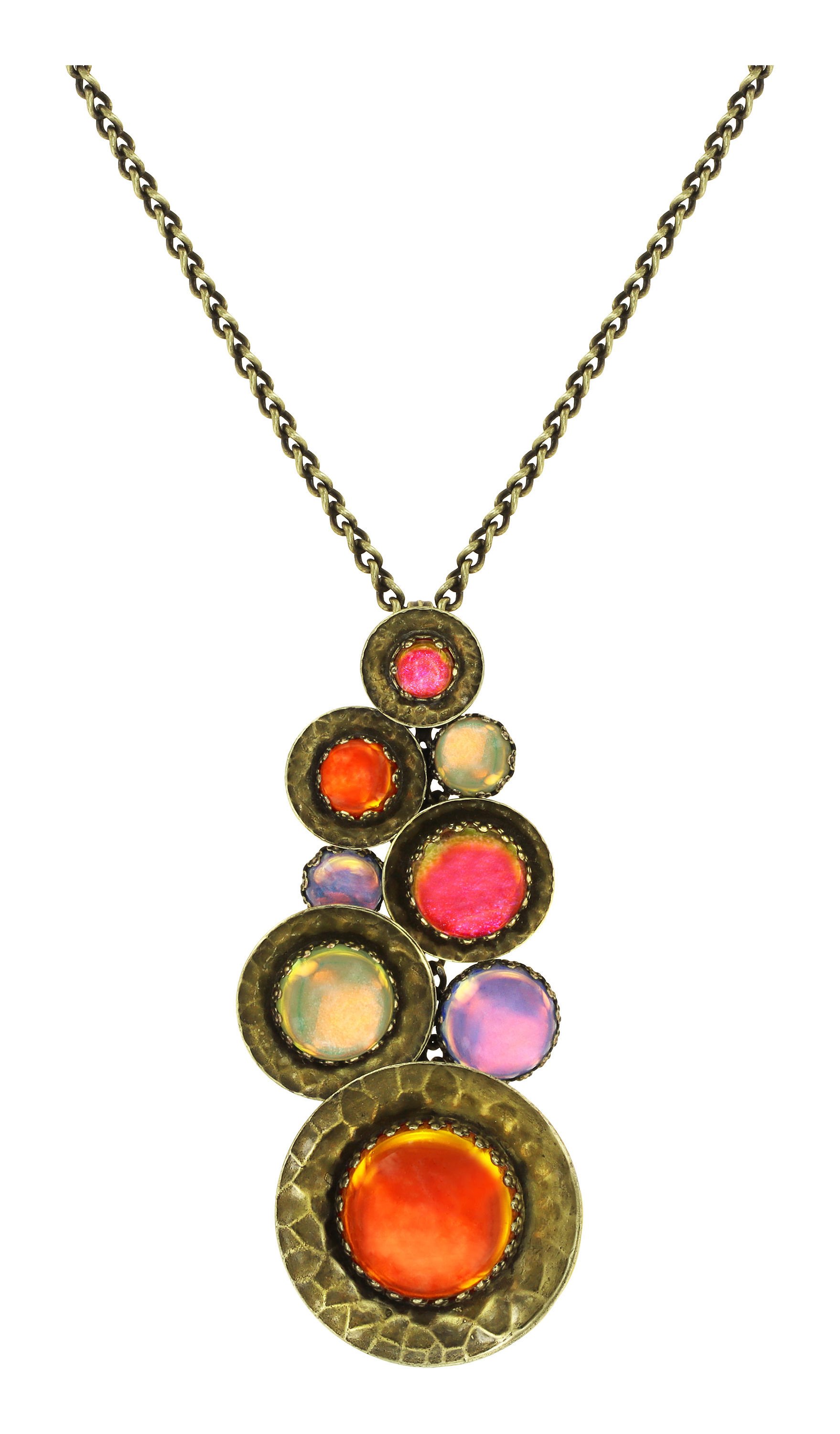 image for Necklace Pendant (Long) Honey Drops in Space Multi  