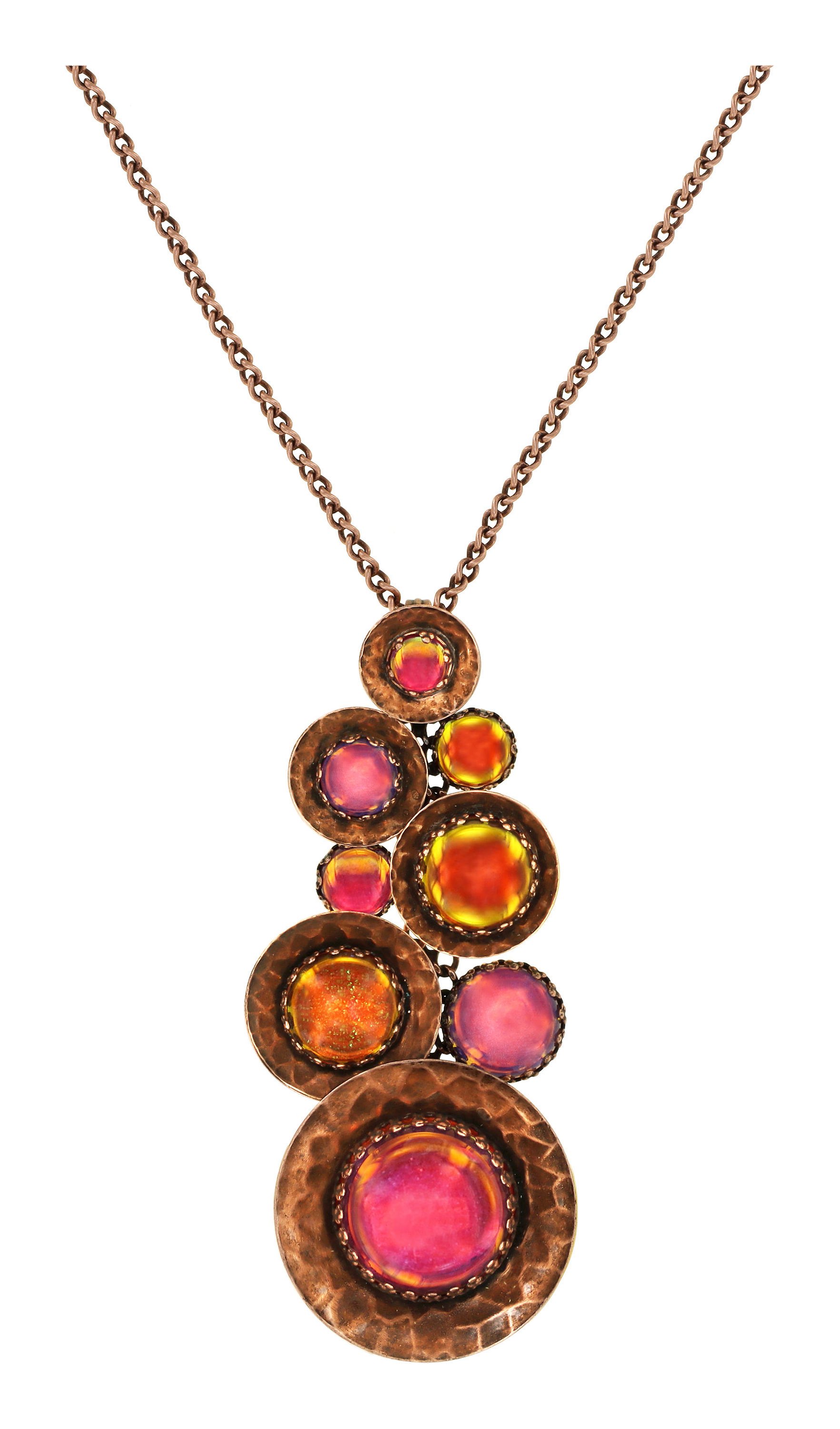 image for Necklace Pendant (Long) Honey Drops in Space Orange  