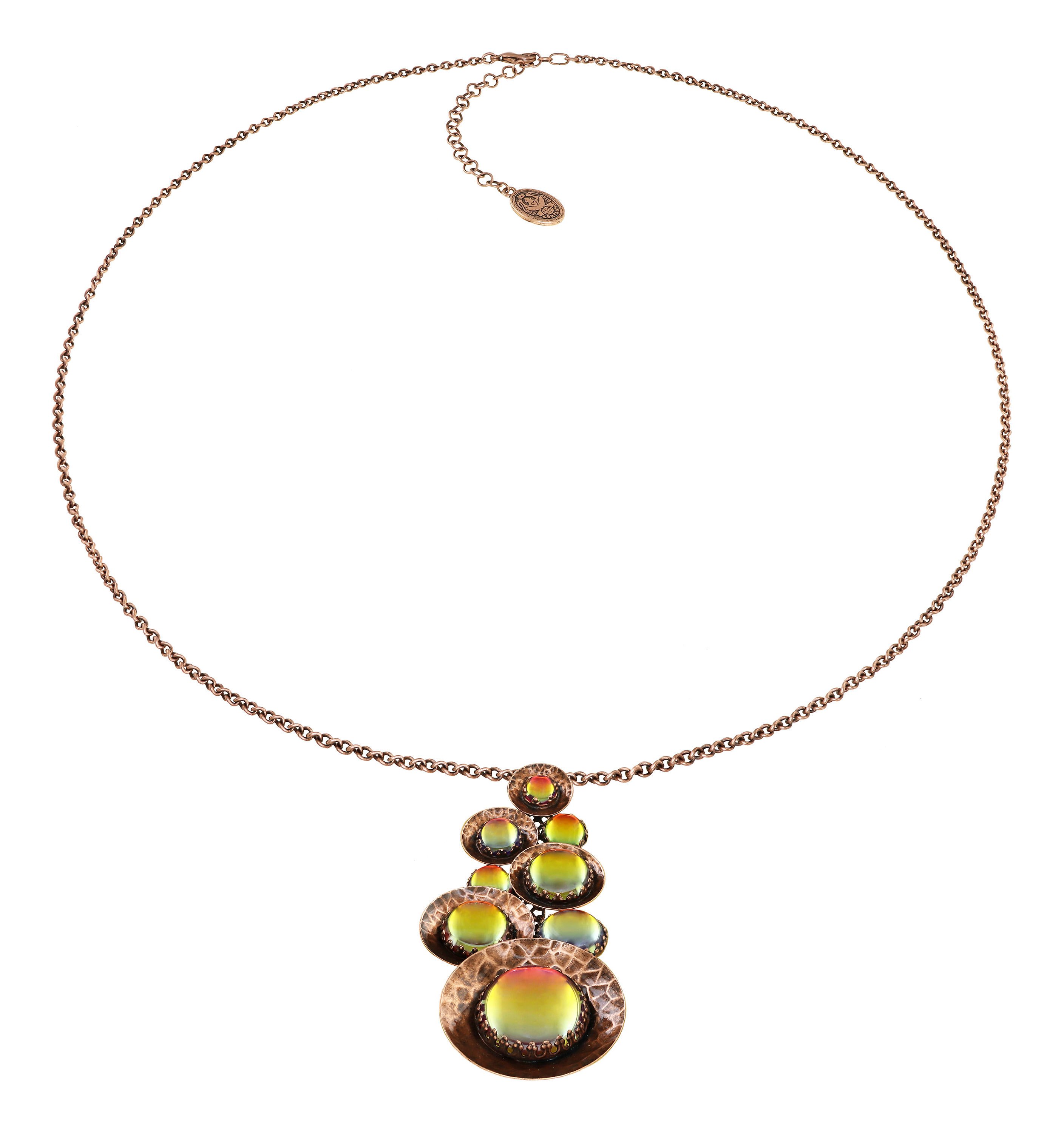 image for Necklace Pendant (Long) Honey Drops in Space Orange  
