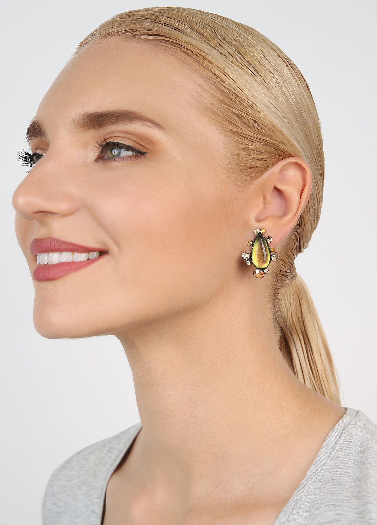 image pour Clou d'oreille Gorgeous Marron / Vert  