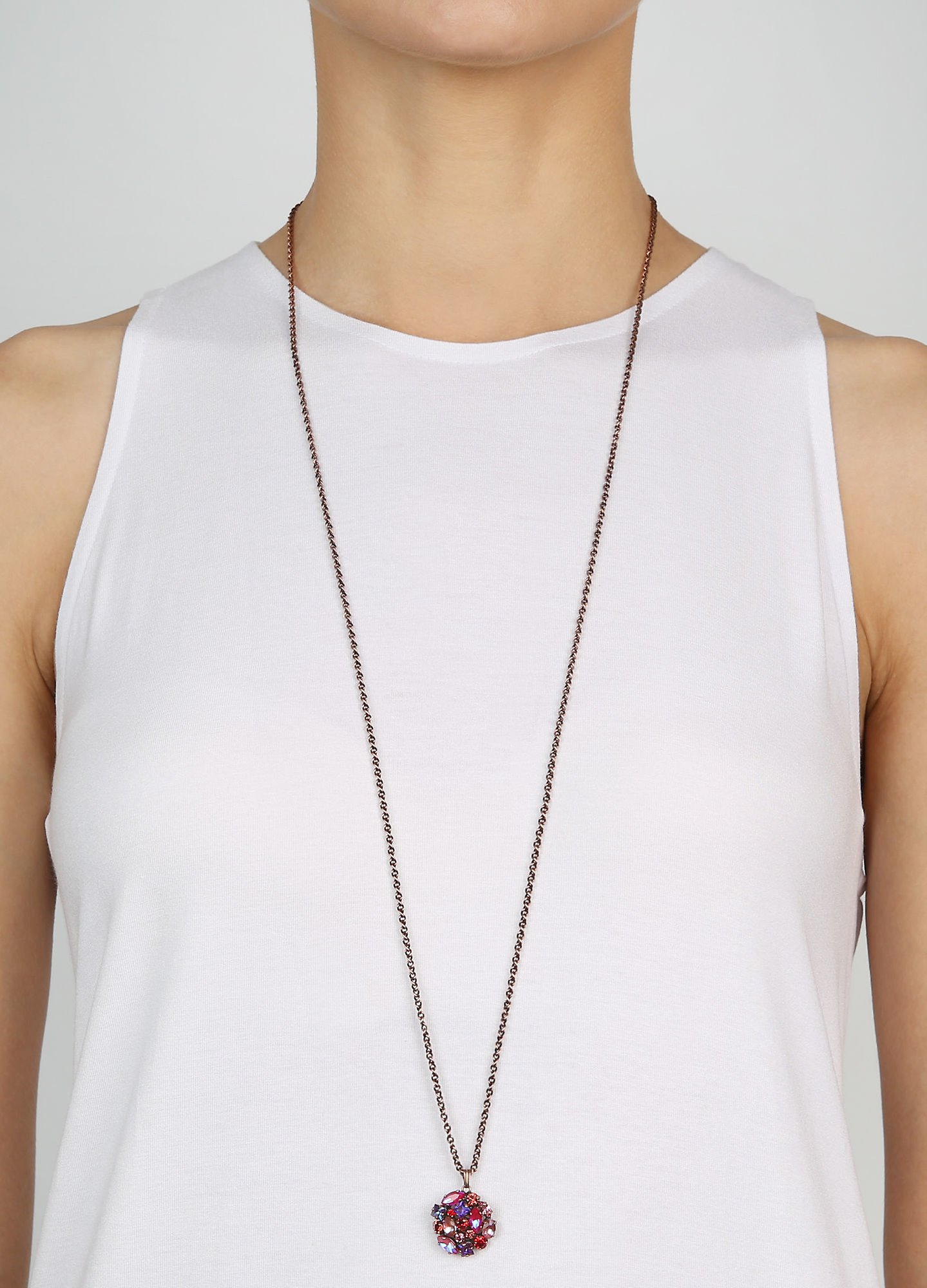 image pour Collier pendant (long) Ballroom Rouge / Rose  size S