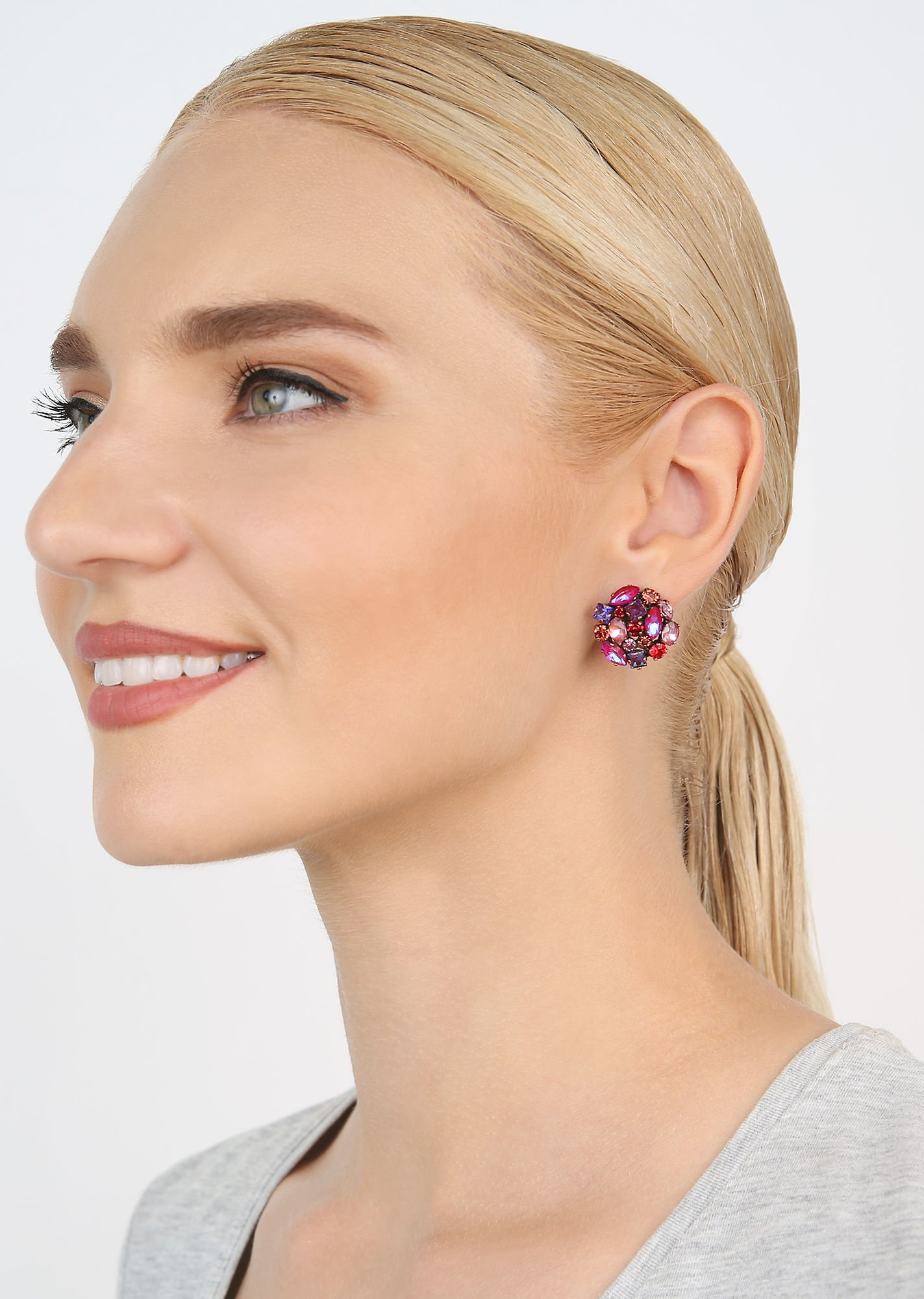 image for Earring Stud Ballroom Red / Pink  size S