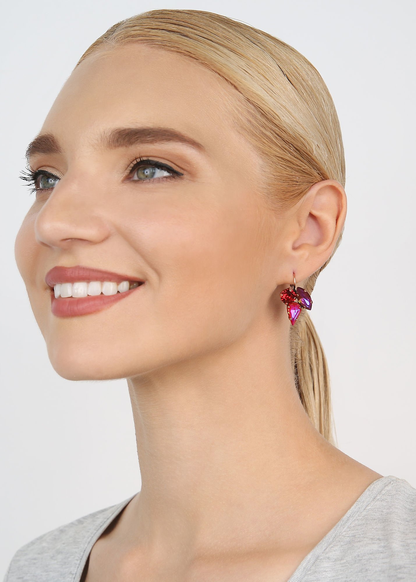 image pour Boucles d'oreilles Eurowire Ballroom Rouge / Rose  