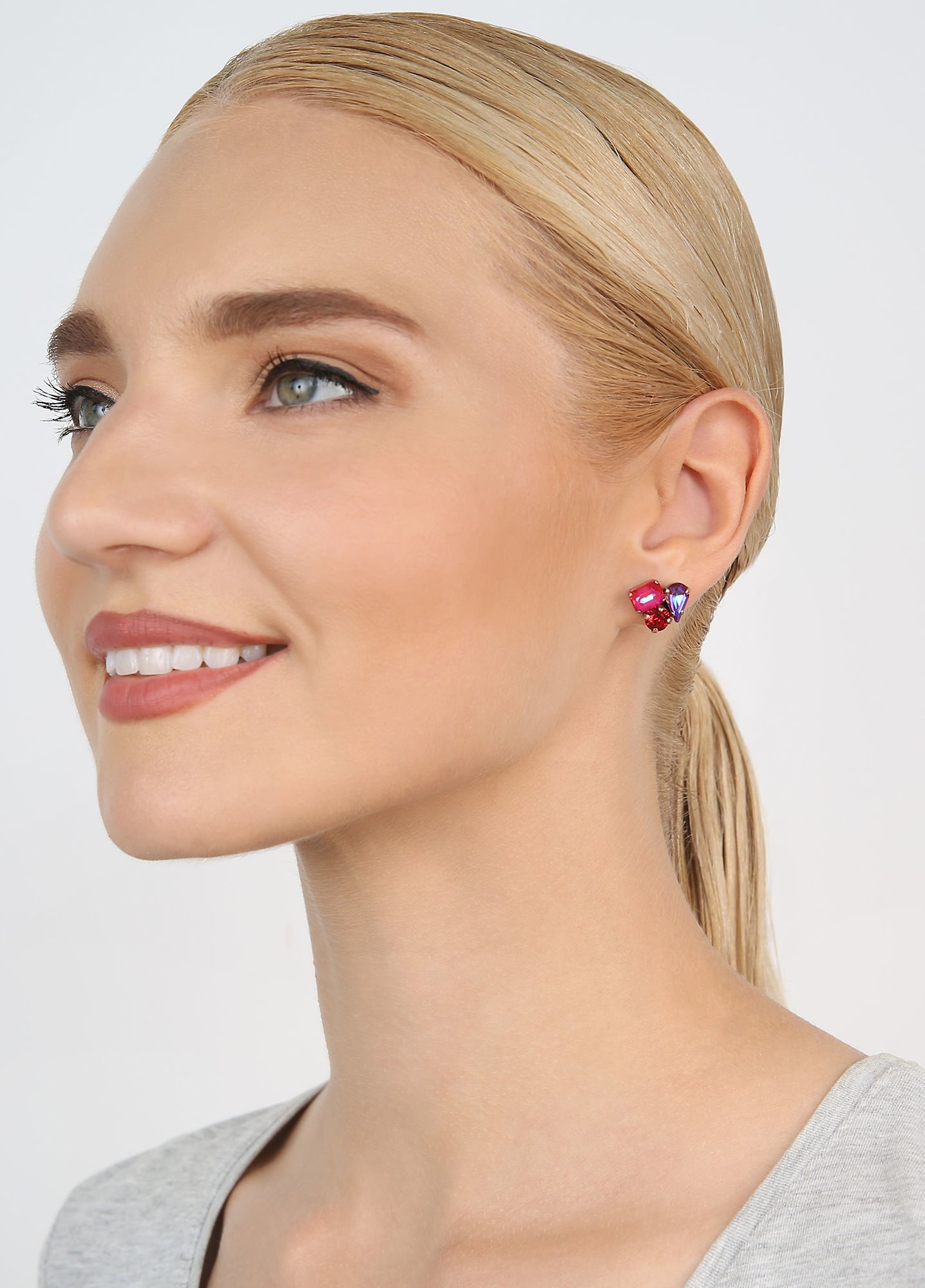 image pour Clou d'oreille Ballroom Rouge / Rose  