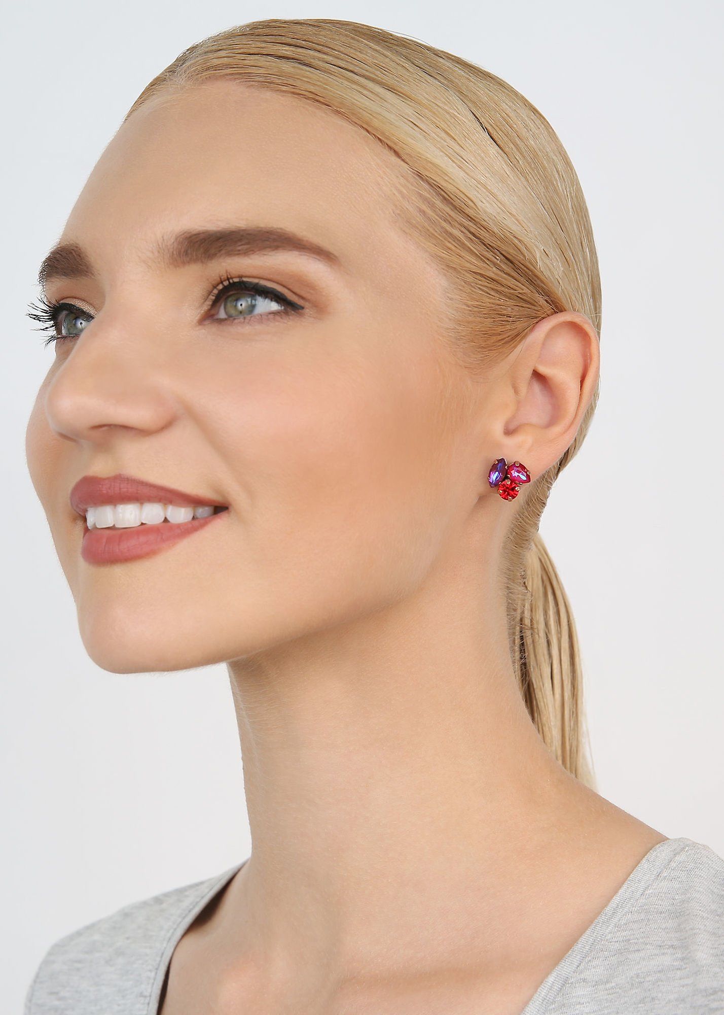 image for Earring Stud Ballroom Red / Pink  