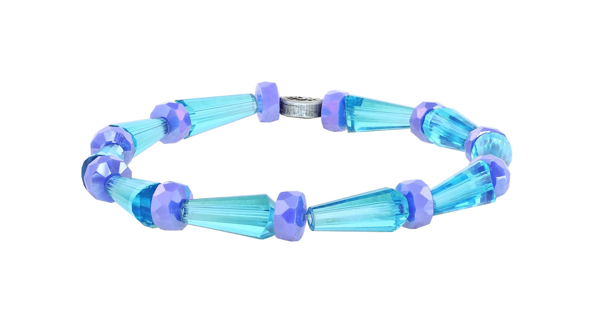 Bild für Armband elastisch Bead Snake Jelly Blau / Grün  Größe M
