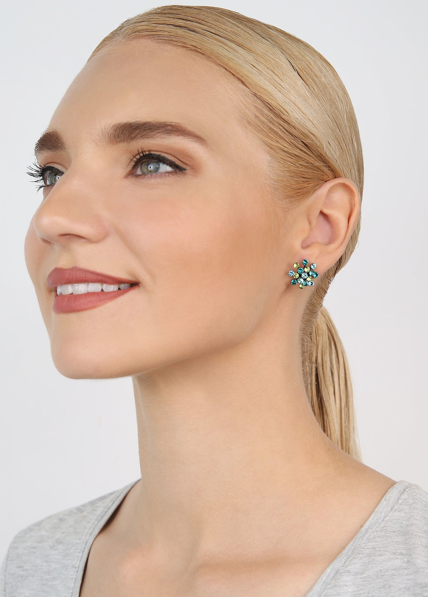 image pour Clou d'oreille Magic Fireball Bleu / Vert  mini