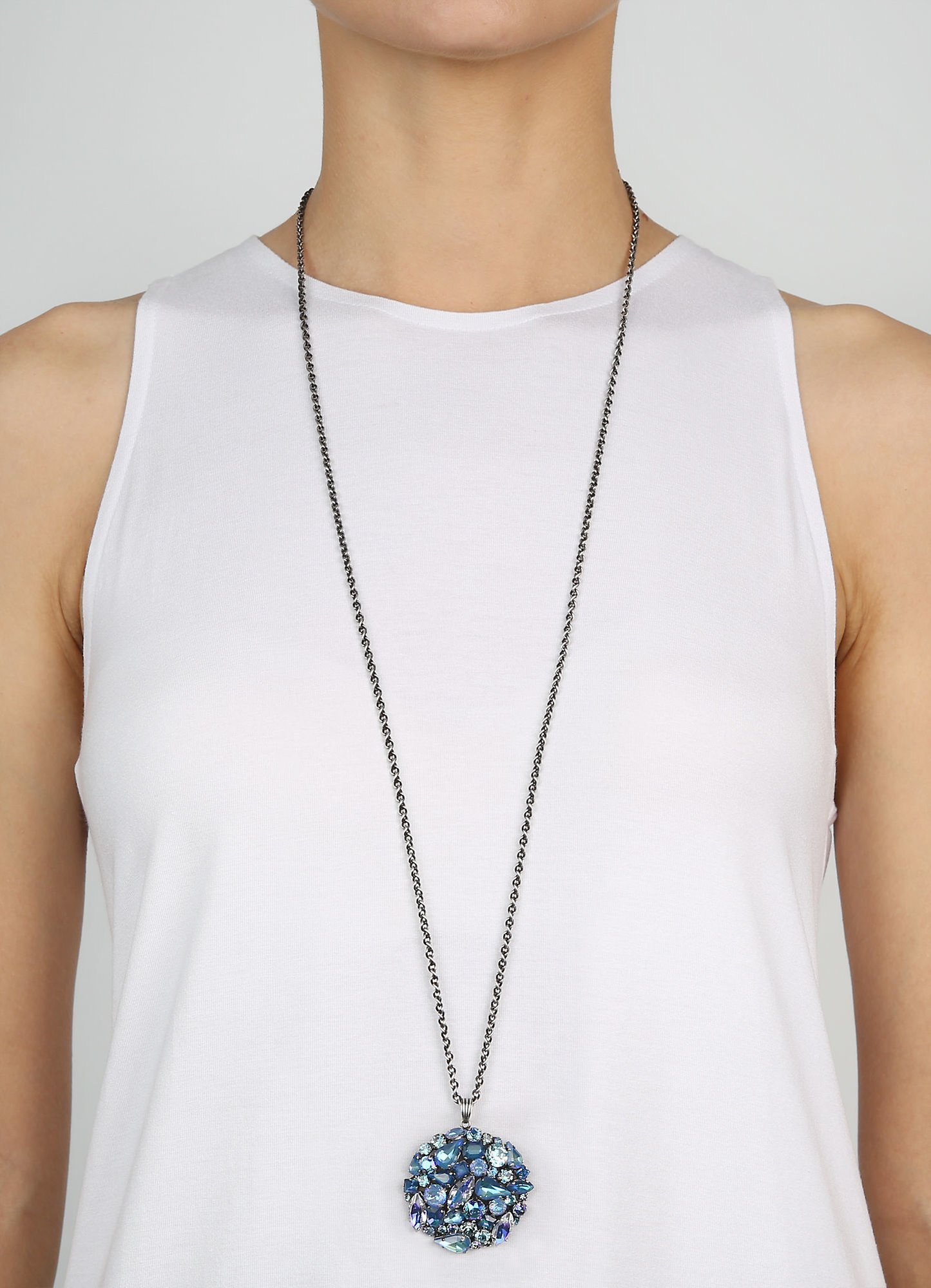 image pour Collier pendant (long) Ballroom Bleu  size L