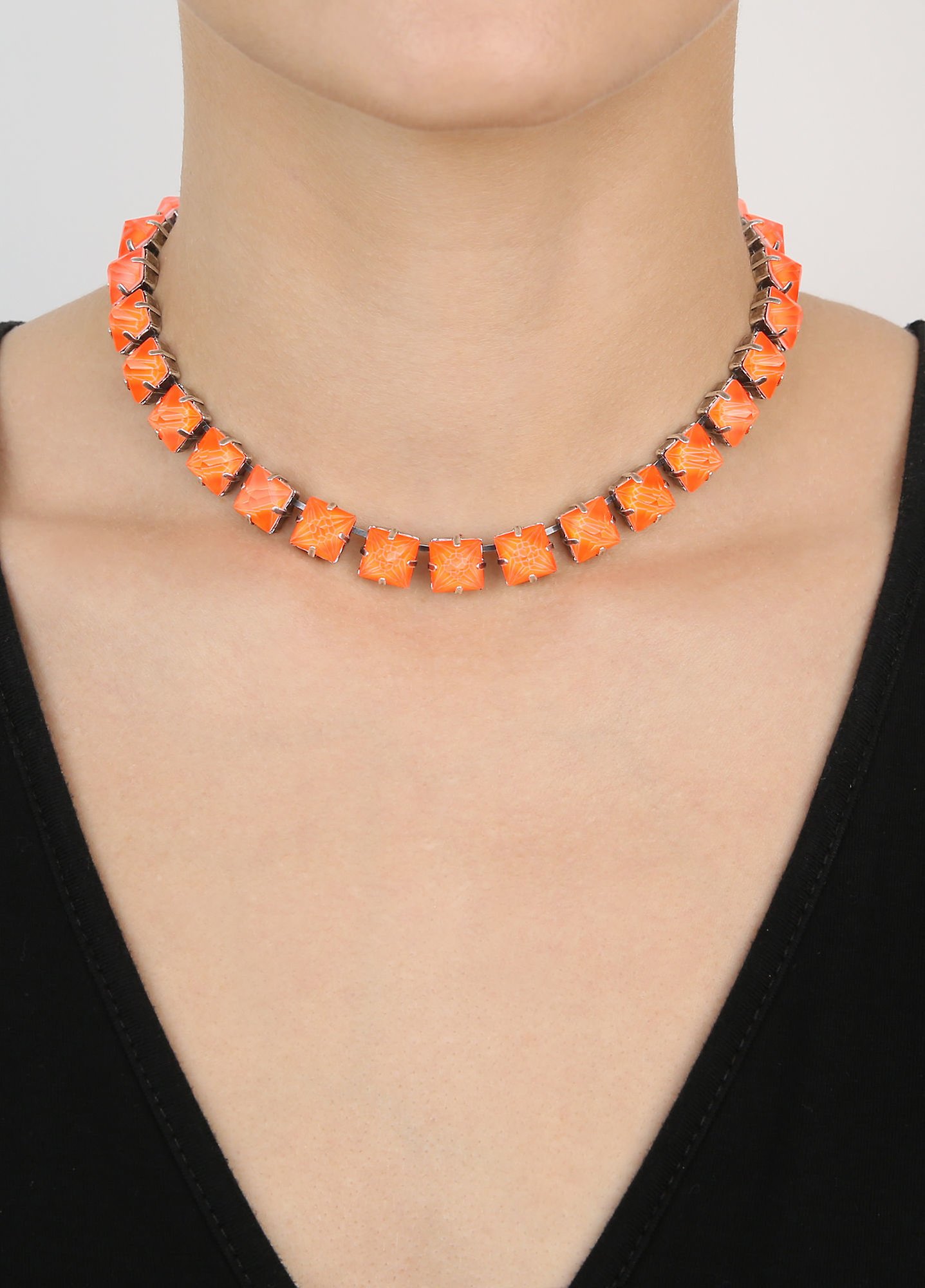image pour Collier Punk Classics Rouge / Orange  size L